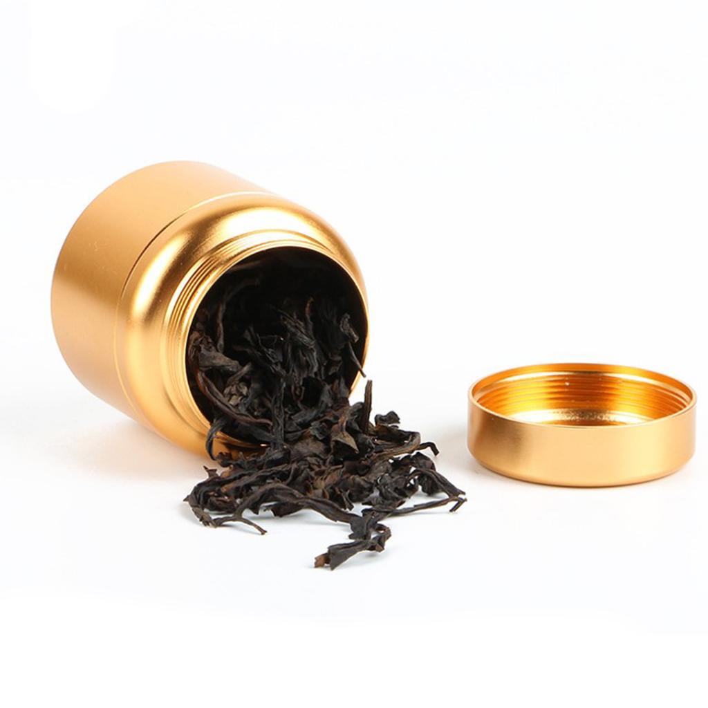 Aluminum Storage Box Coffee Tea Tins Canisters With Airtight Lids Gold