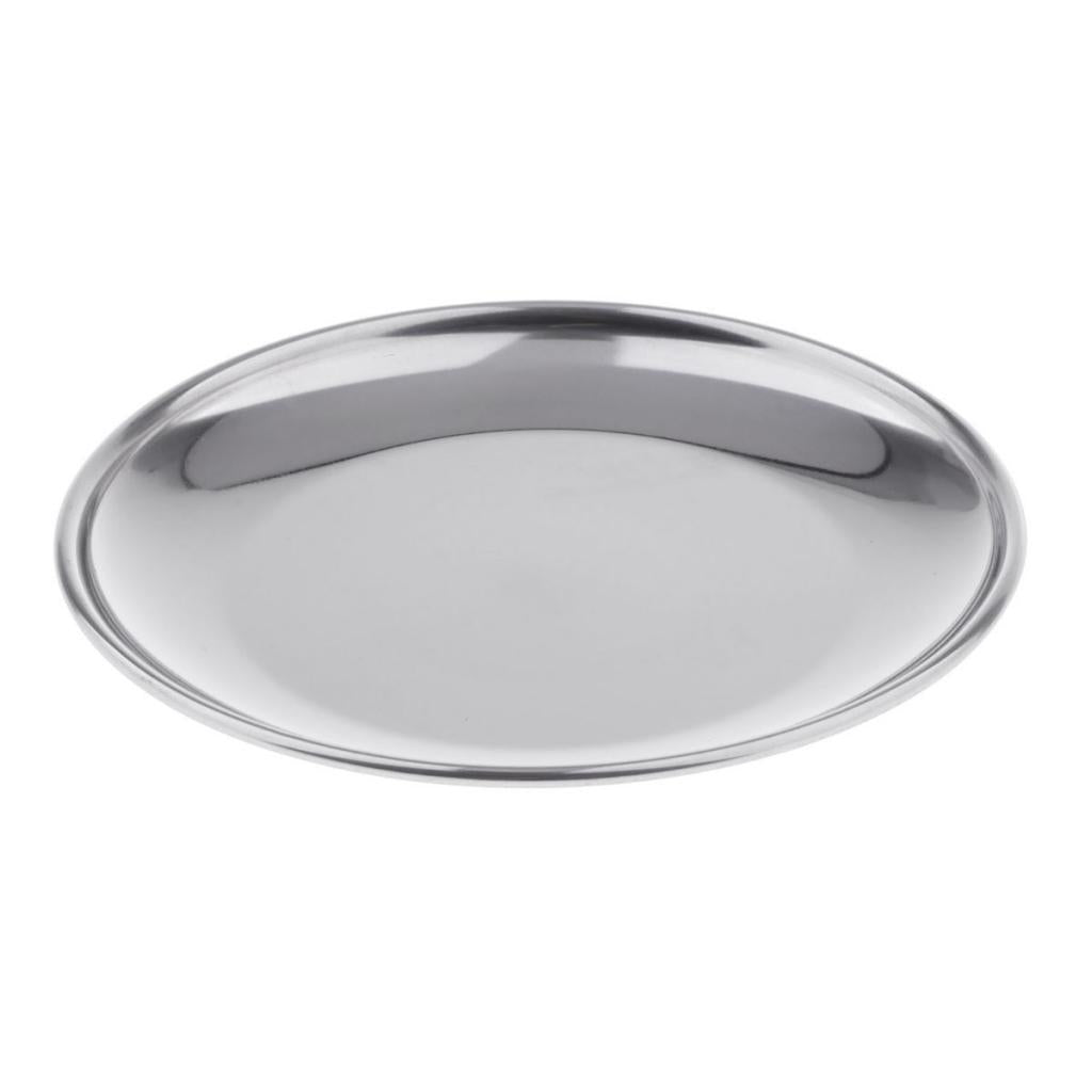 5xStainless Steel Round Plates 14CM
