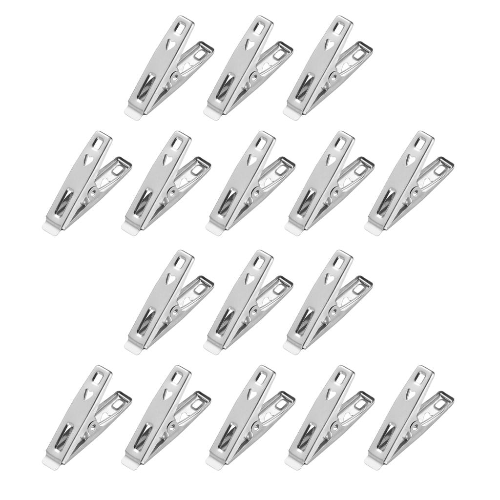 4x16pcs Stainless Steel Socks Clip Clothes Pins