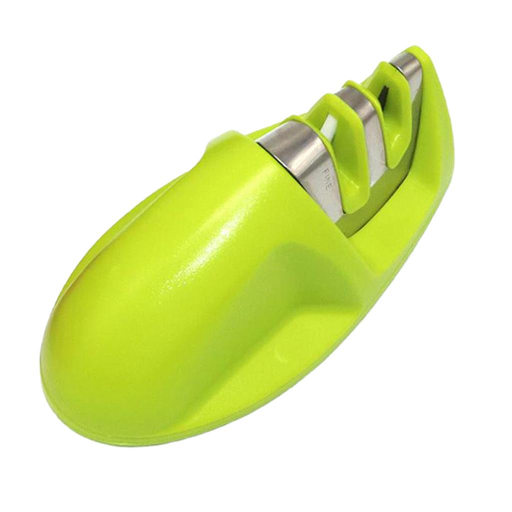 3x2 Stage Knife Sharpener Diamond Kitchen Handheld Sharpening Stone Tool Green