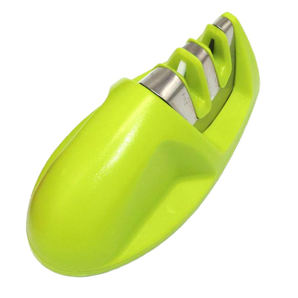3x2 Stage Knife Sharpener Diamond Kitchen Handheld Sharpening Stone Tool Green