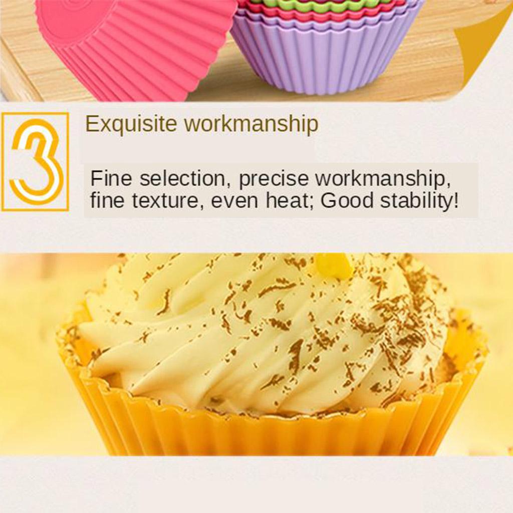 4x10x Silicone Cake Mould Silicone Cake Muffin Cup Baking Tool Egg Tart Mould