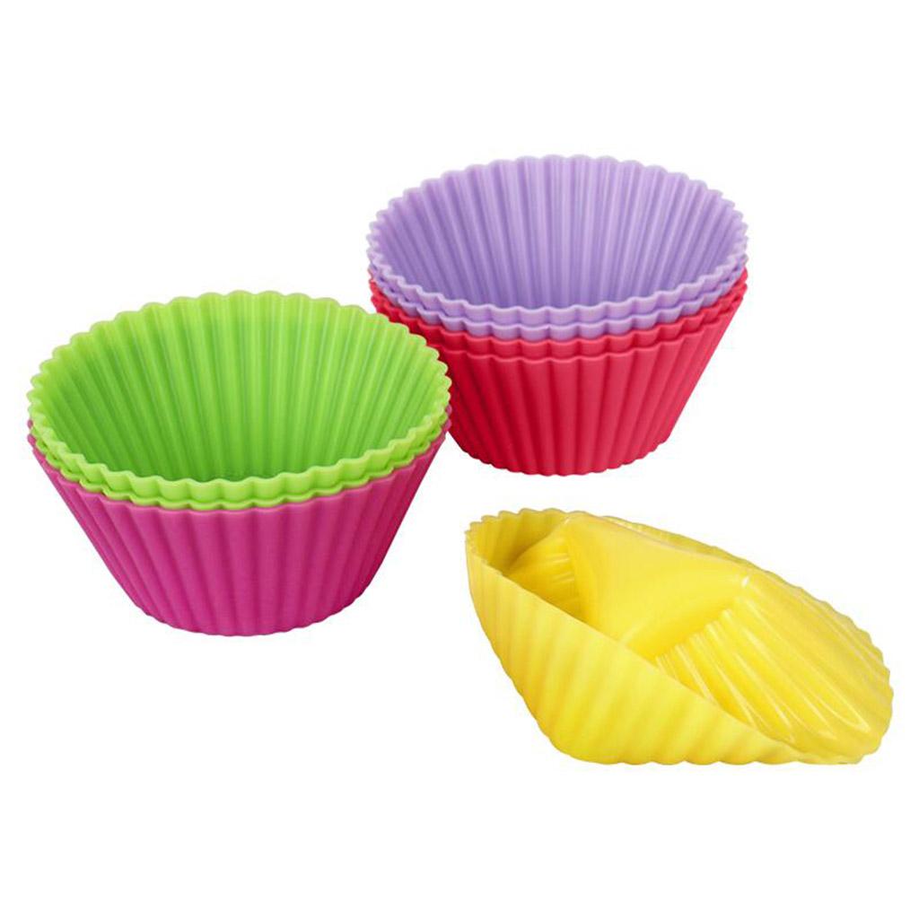 2x10x Silicone Cake Mould Silicone Cake Muffin Cup Baking Tool Egg Tart Mould