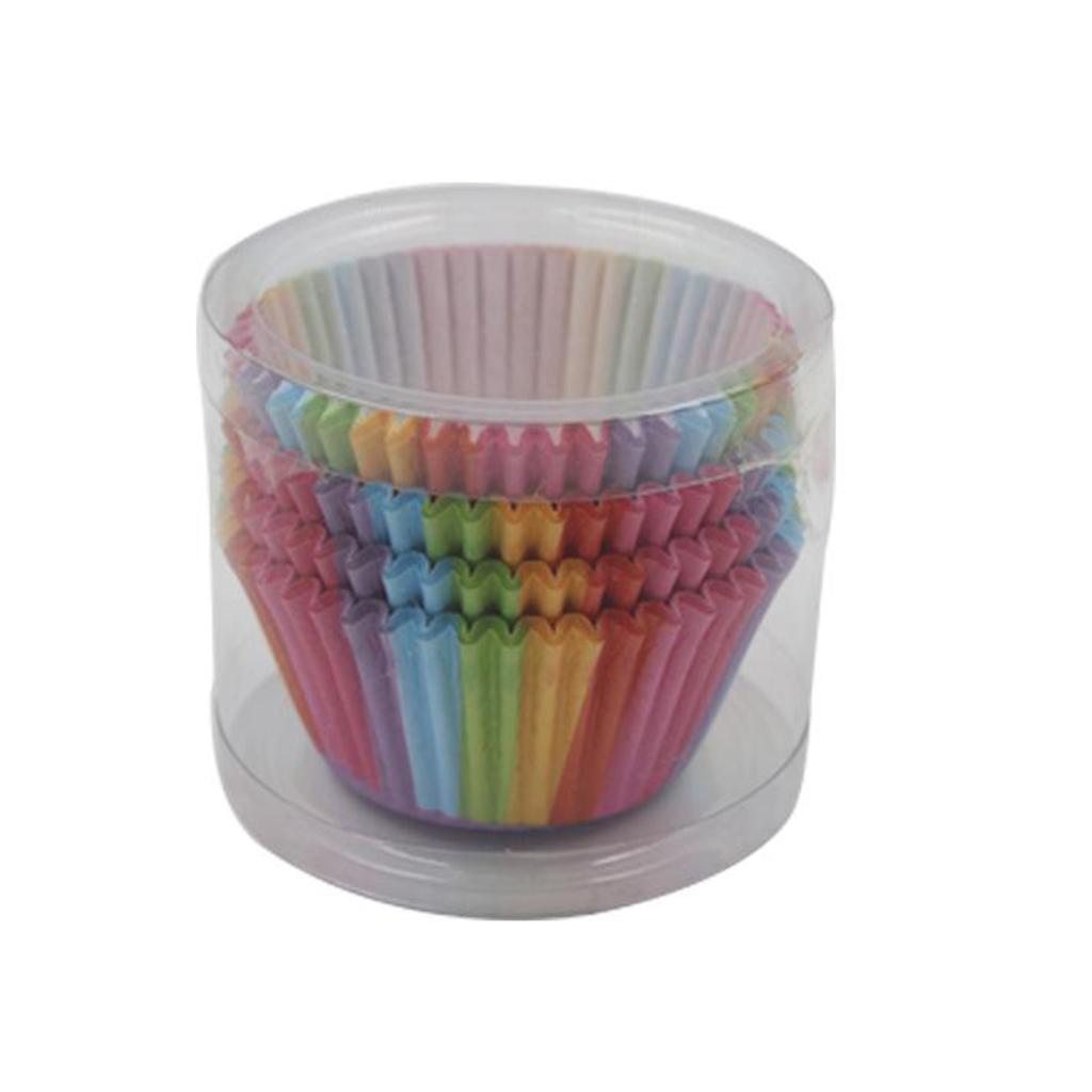 4x100x Rainbow Color Cupcake Muffin Liners Baking Paper Cup Standard Size