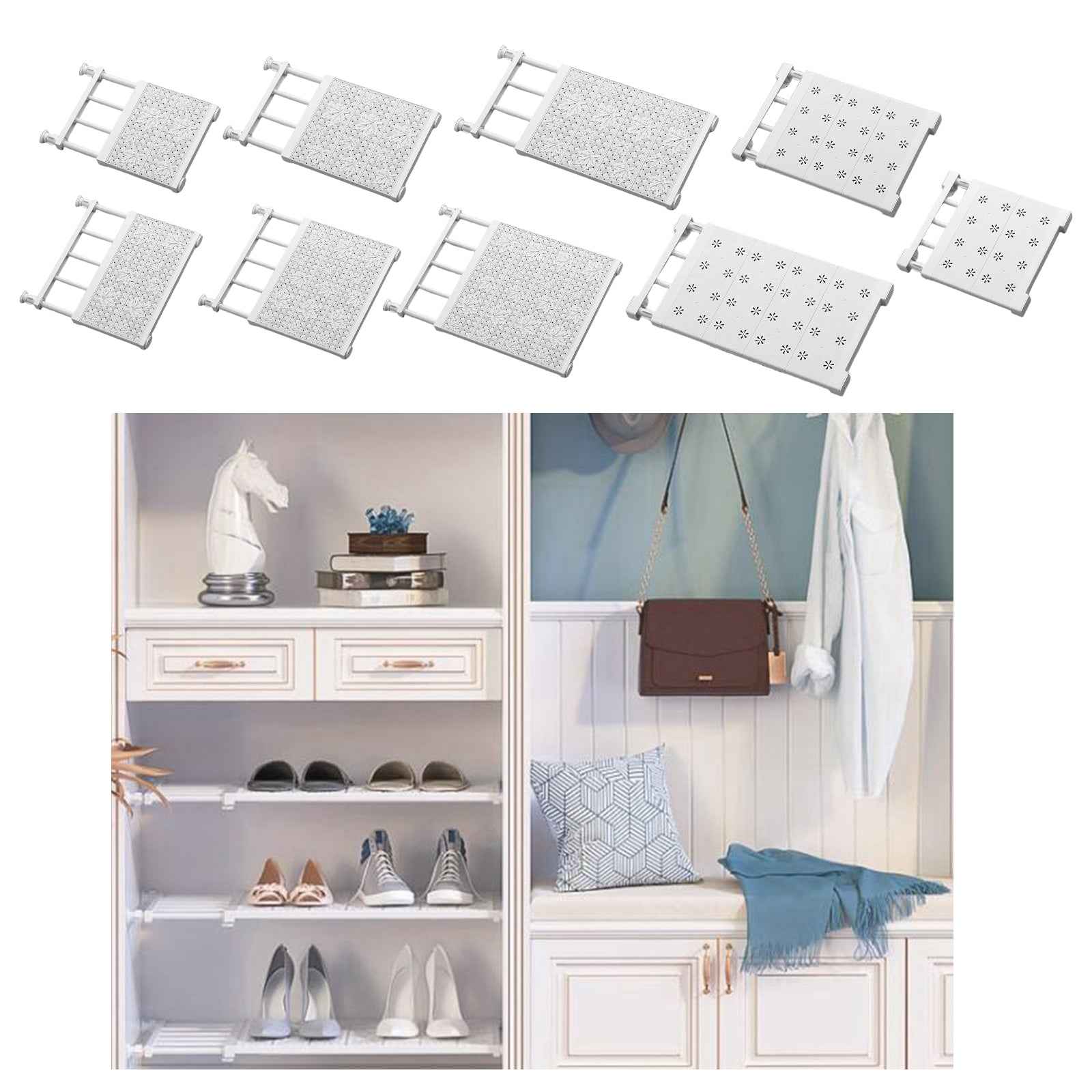 Expandable Closet Tension Shelf Storage Rack L: 30-45cm W: 24cm