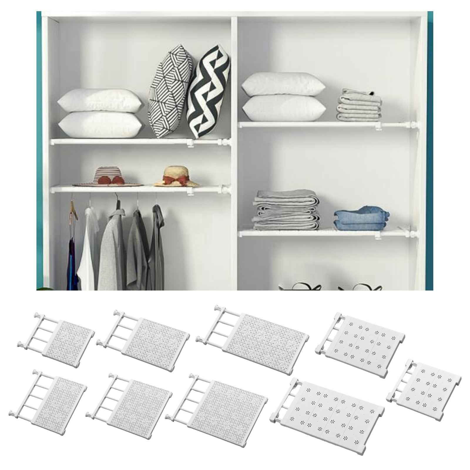 Expandable Closet Tension Shelf Storage Rack L: 30-45cm W: 24cm