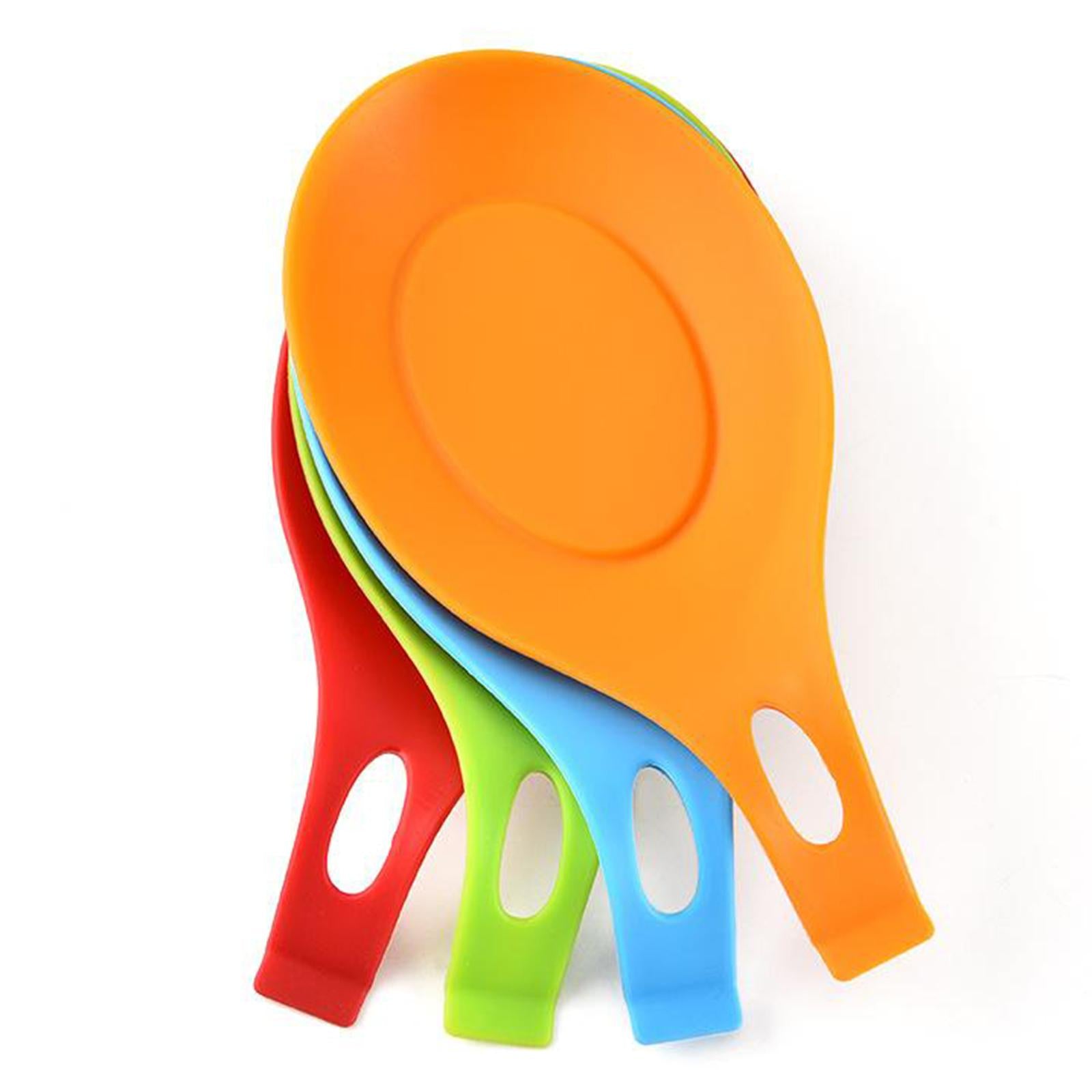 3xHeat Resistant Silicone Spoon Rest Kitchen Utensil Spatula Holder Tool Aid Red