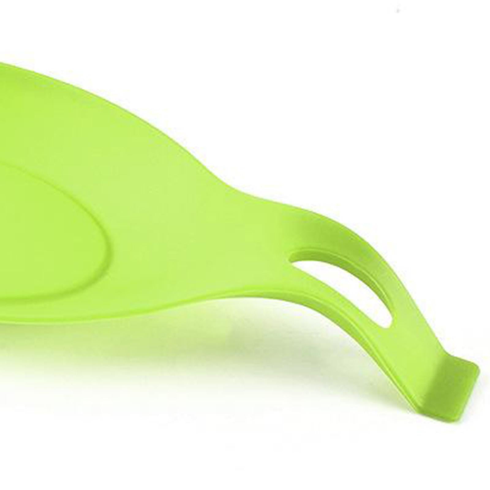 4xHeat Resistant Silicone Spoon Rest Kitchen Utensil Spatula Holder Tool Aid Green