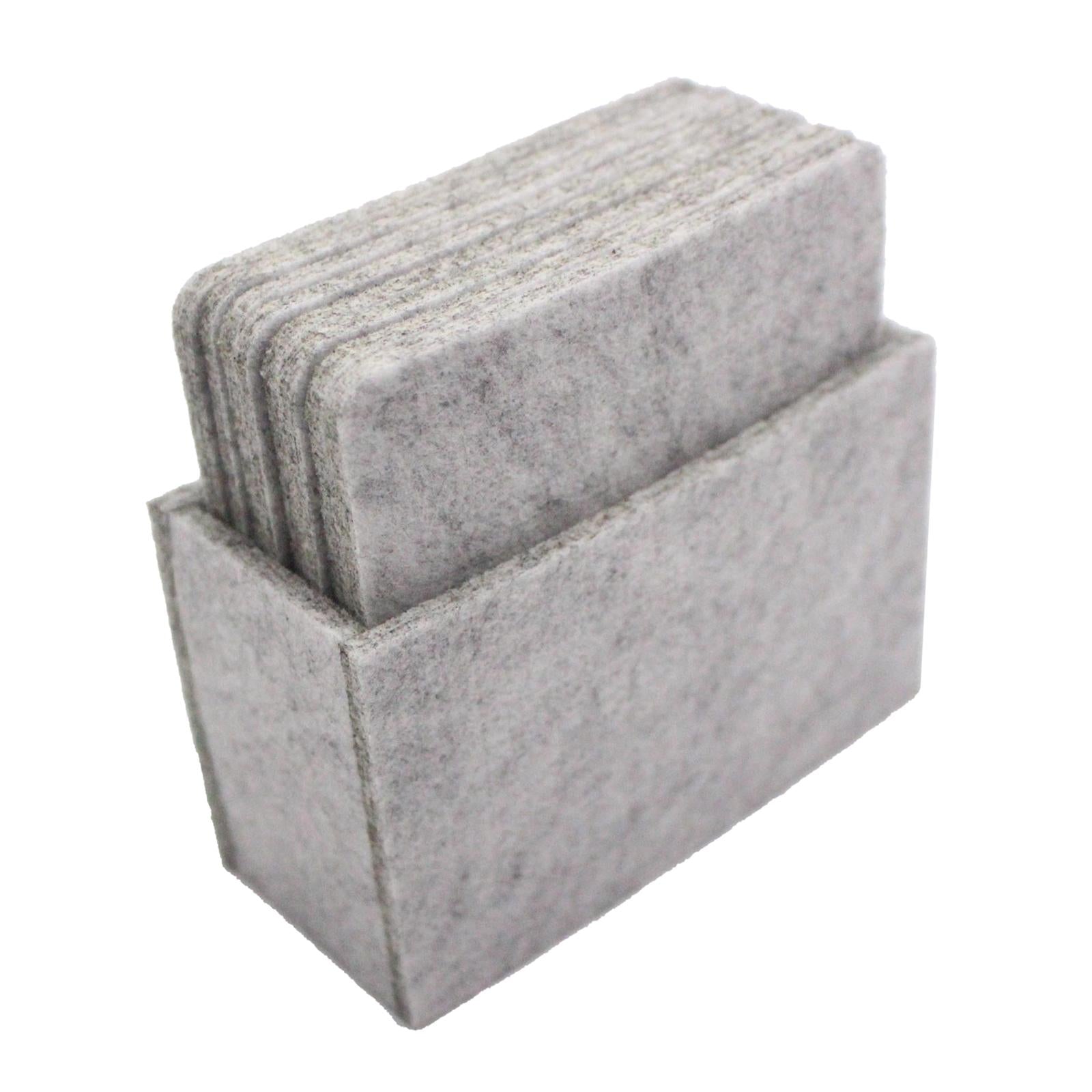 3x8pcs Felt Coaster Cup Mat Pad Insulated Placements Light Gray Square