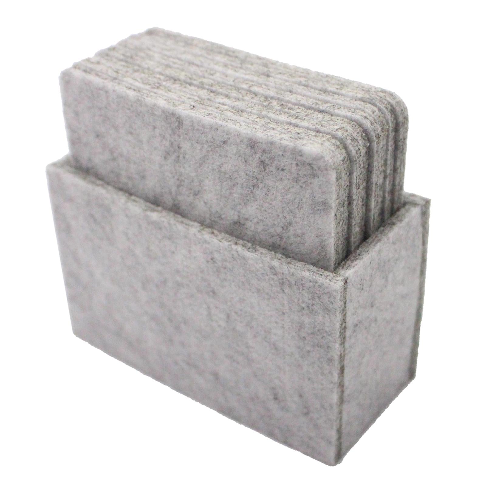 2x8pcs Felt Coaster Cup Mat Pad Insulated Placements Light Gray Square