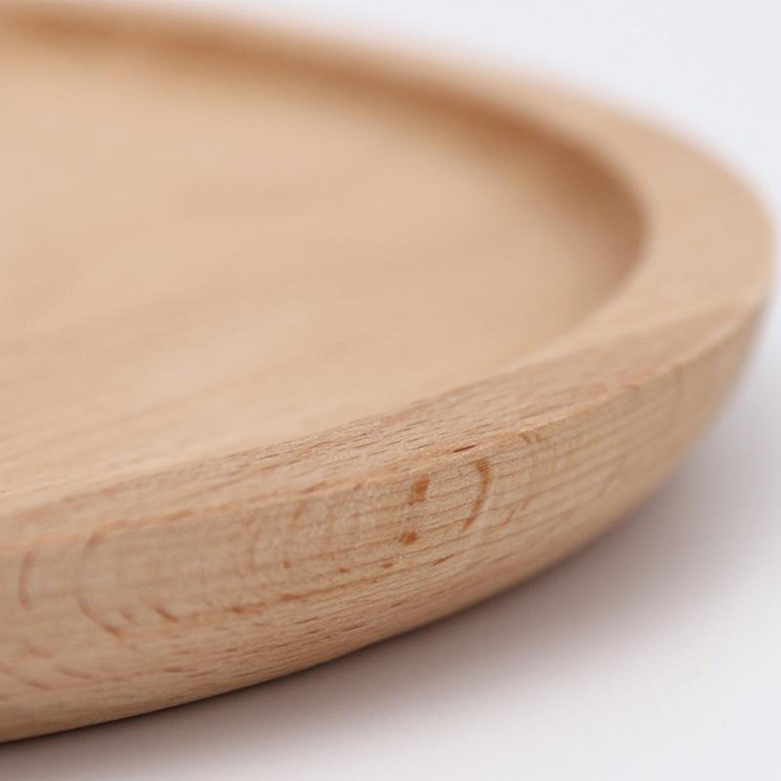2xWood Plate Wooden Tray Dessert Fruit Bread Dishes Dinner Plates 12x12cm