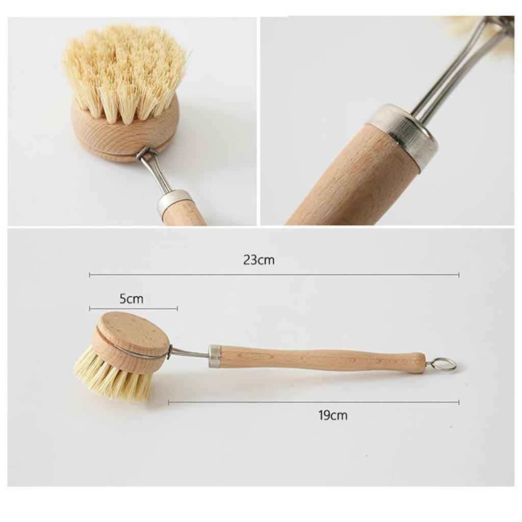 Dish Brush Wooden Handle Kitchen Brushes Nylon Bristle Natural Scrubber brush