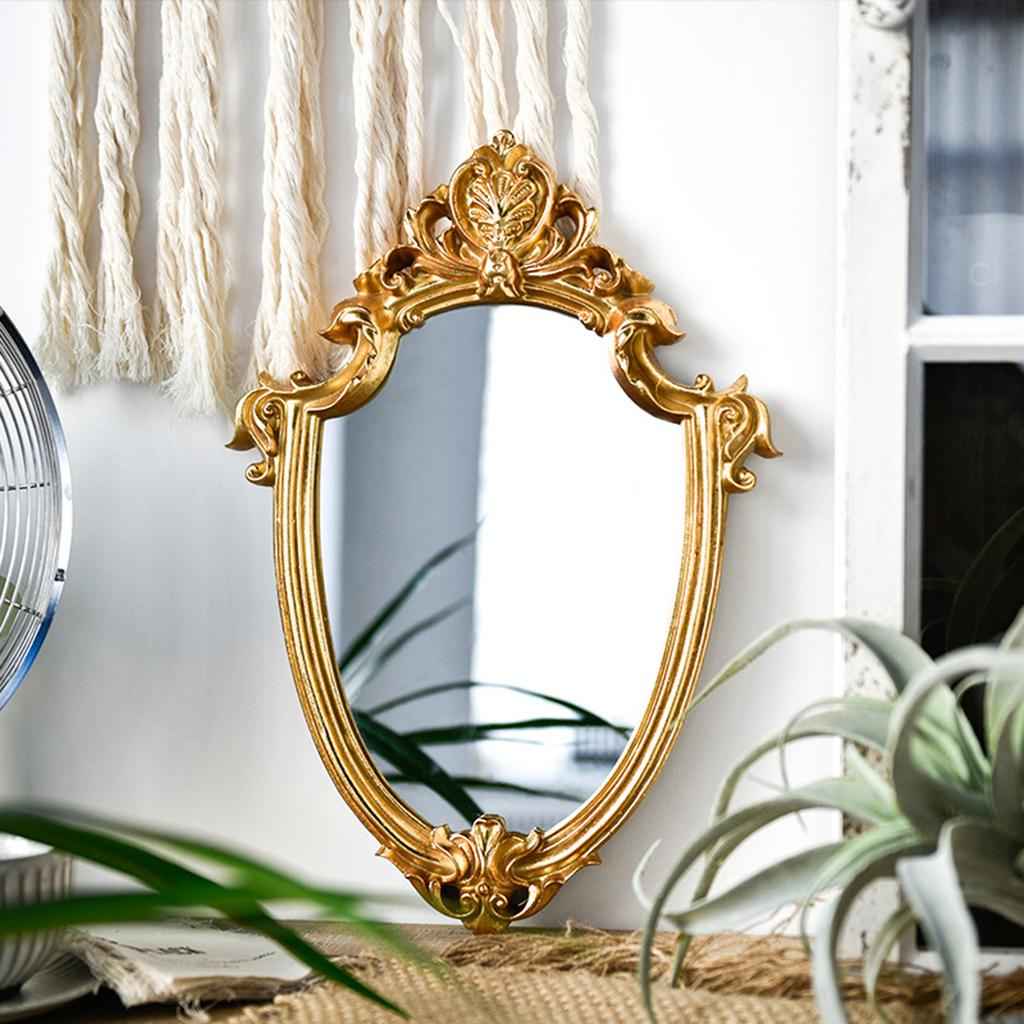 European Style Resin Hanging Wall Oval Mirror Home Nordic Decoration Mirror