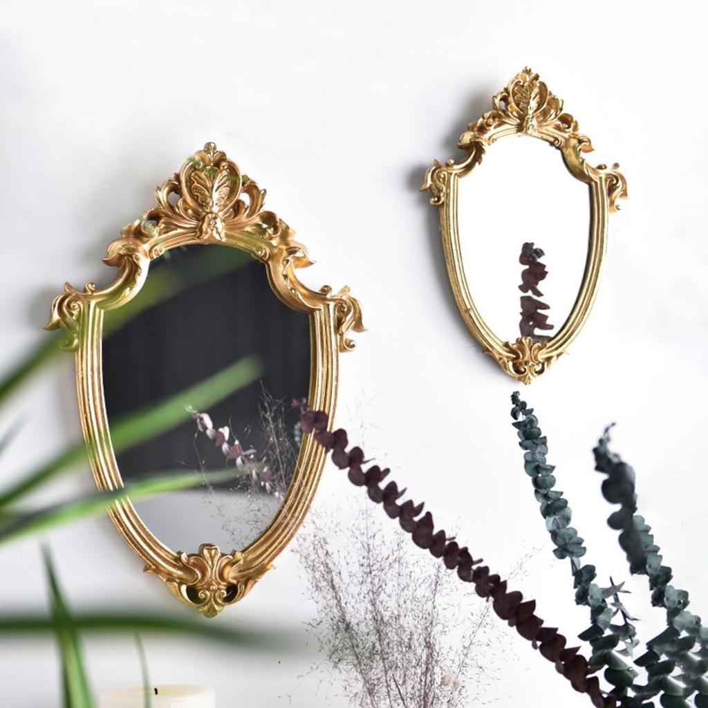 European Style Resin Hanging Wall Oval Mirror Home Nordic Decoration Mirror