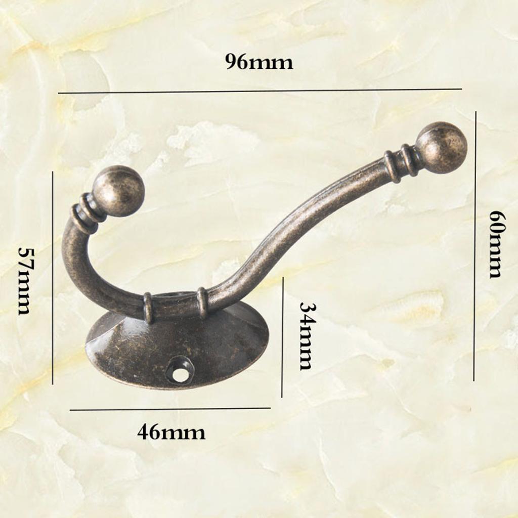 4xRetro Zinc Alloy Hat Coat Hooks Ancient Rustic Shabby Door Wall Metal Hanger Bronze