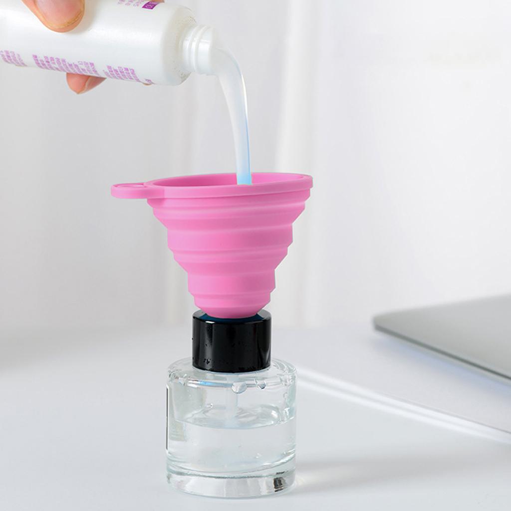 4xKitchen Funnel Small Flexible for Liquid Powder Protein Powder BPA-Free pink
