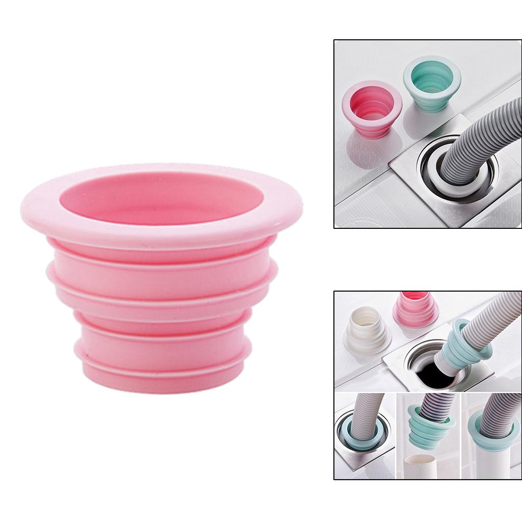 3xLaundry Bathroom Sewer Seal Ring Sealing Plug Cleaning Tools Stylish Pink