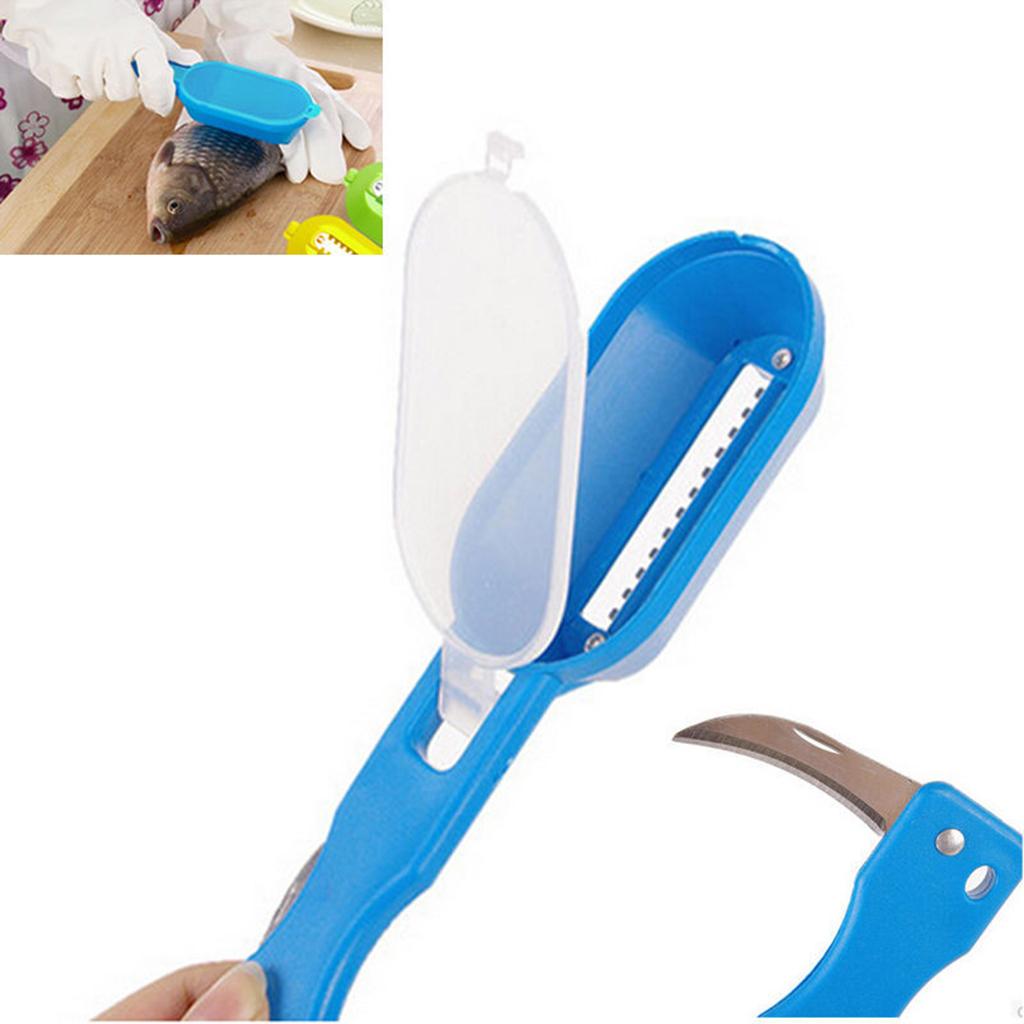 2xScraping Fishing Scale Brush Fish Scale Remover Fish Skin Graters Cleaning Blue