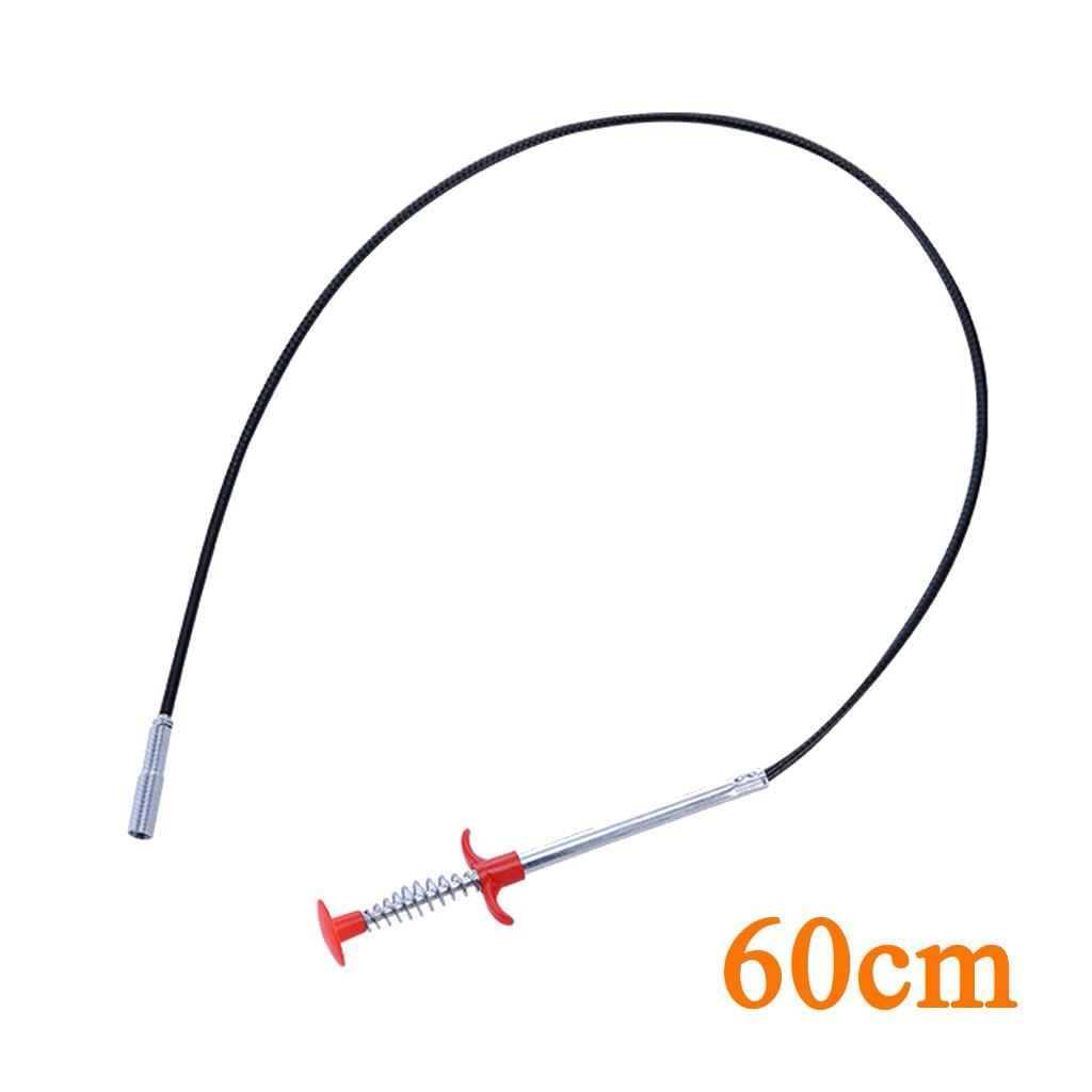 2xKitchen Drain Snake Clog Remover Hair Cleaning Plumbing Pipe Sewer 60cm