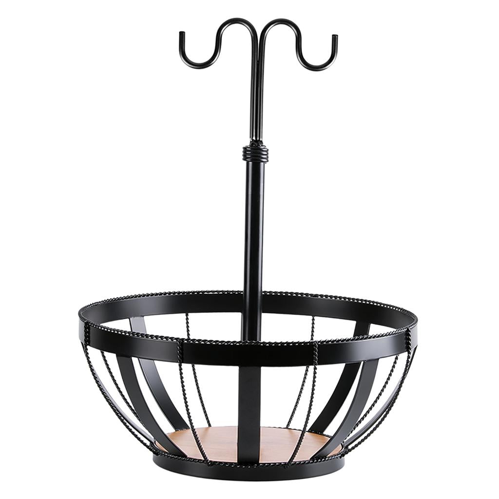 Countertop Fruit Vegetables Basket Bowl Storage with Banana Hanger