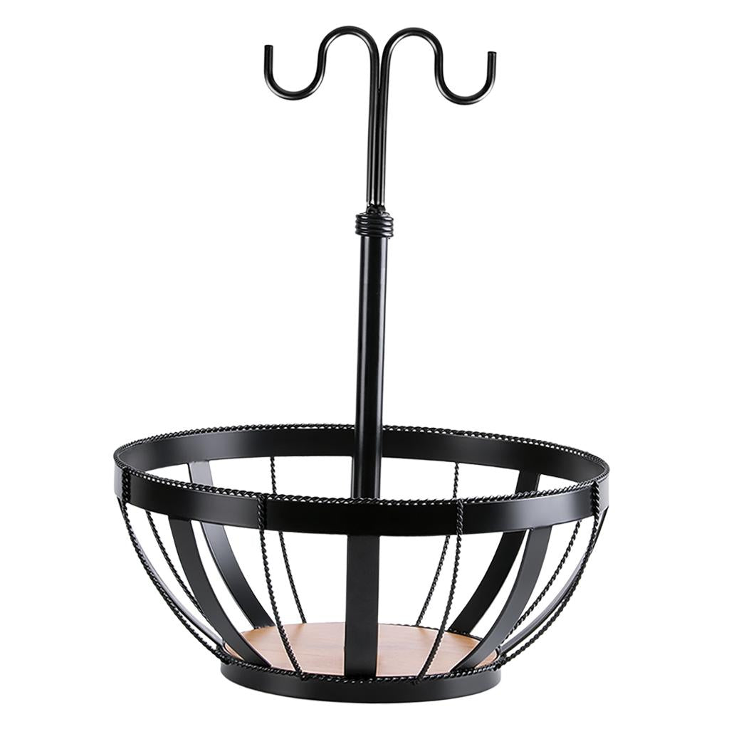 Countertop Fruit Vegetables Basket Bowl Storage with Banana Hanger