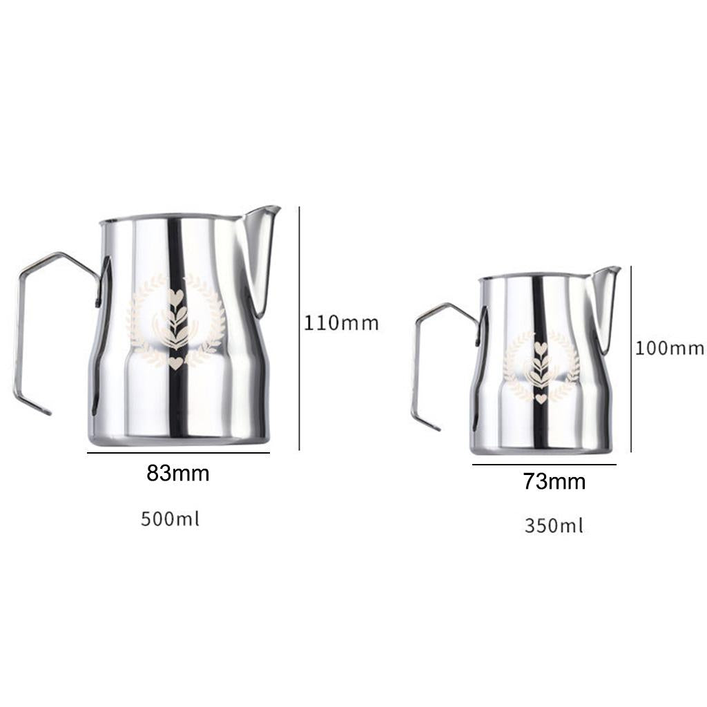 Coffee Milk Frothing Jug Milk Foamer Mugs Barista Steam Pitcher Frother Cup silver 350ml