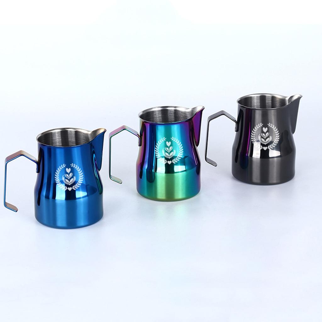 Coffee Milk Frothing Jug Milk Foamer Mugs Barista Steam Pitcher Frother Cup silver 350ml