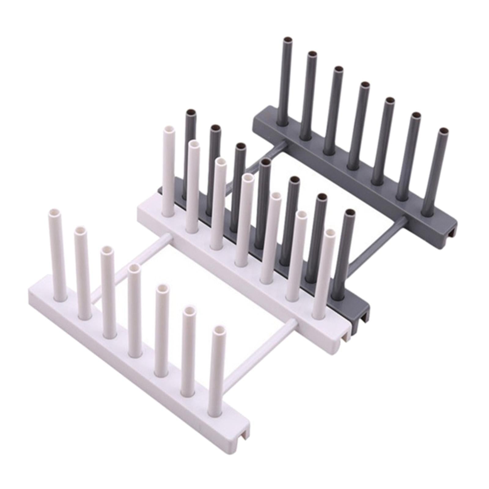 4xPot Lid Holder Kitchen Drying Rack for Plate Ladle Storage Stand Rest White