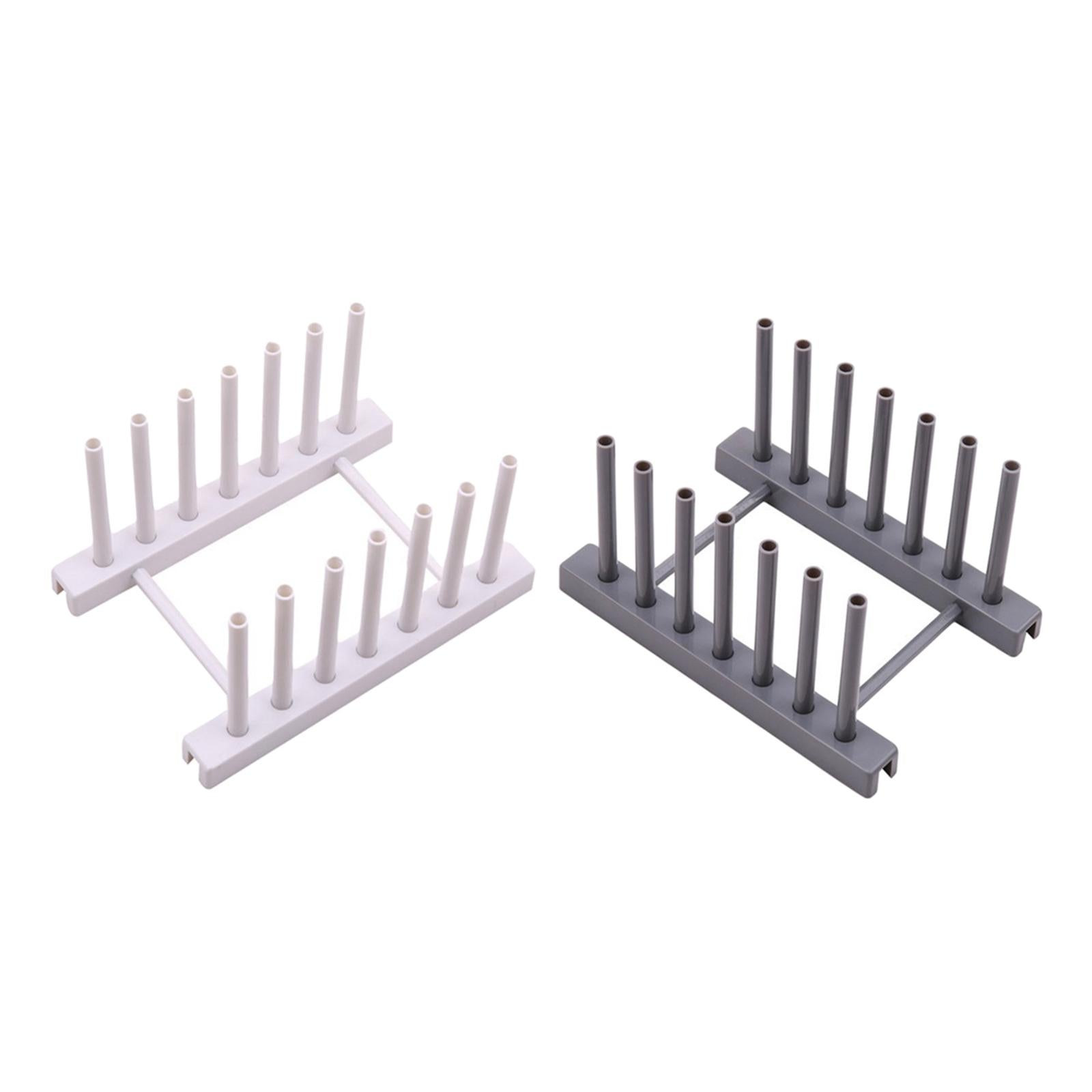 2xPot Lid Holder Kitchen Drying Rack for Plate Ladle Storage Stand Rest White