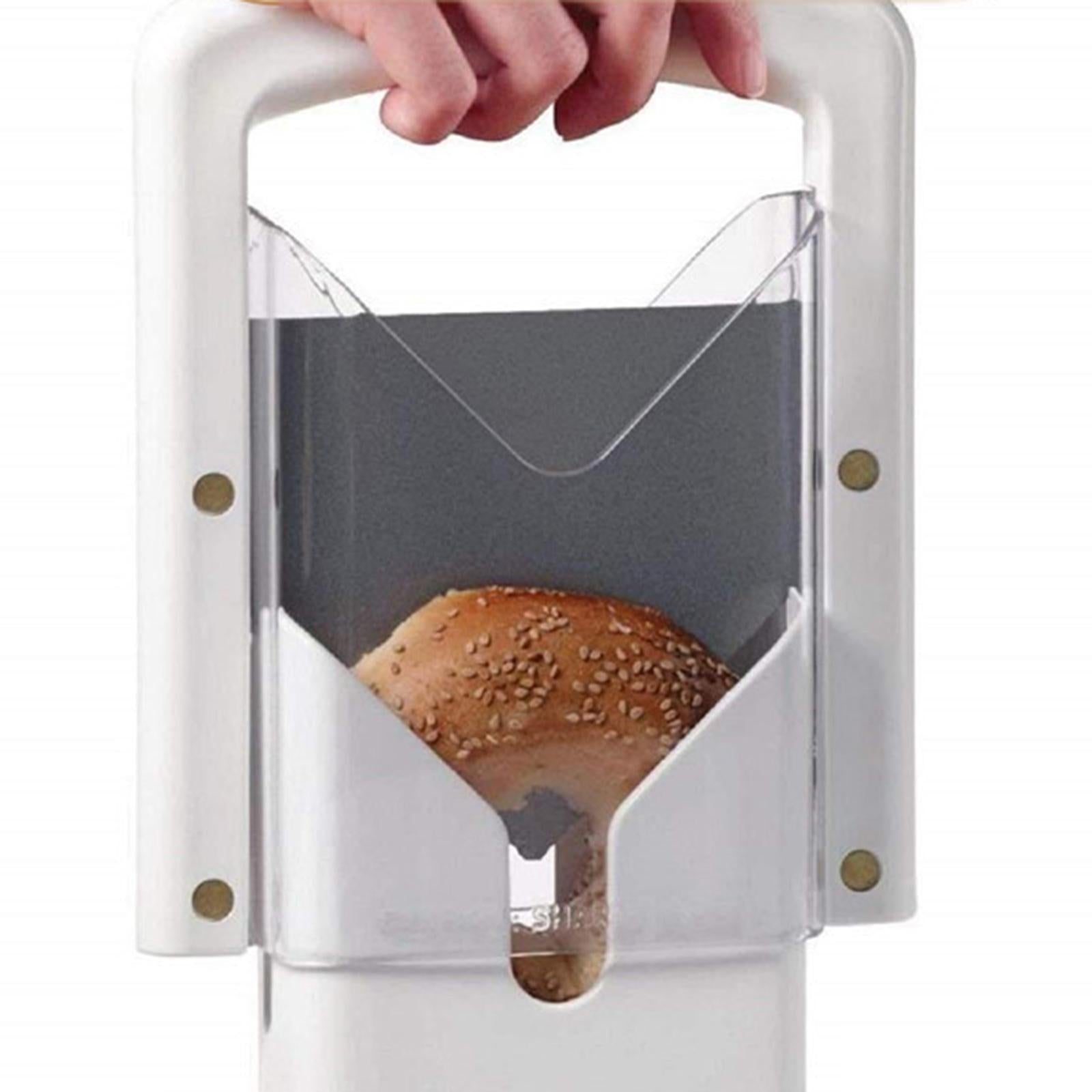 Bagel Guillotine Slicer Kitchen Gadgets for Bagels Breads Muffins White