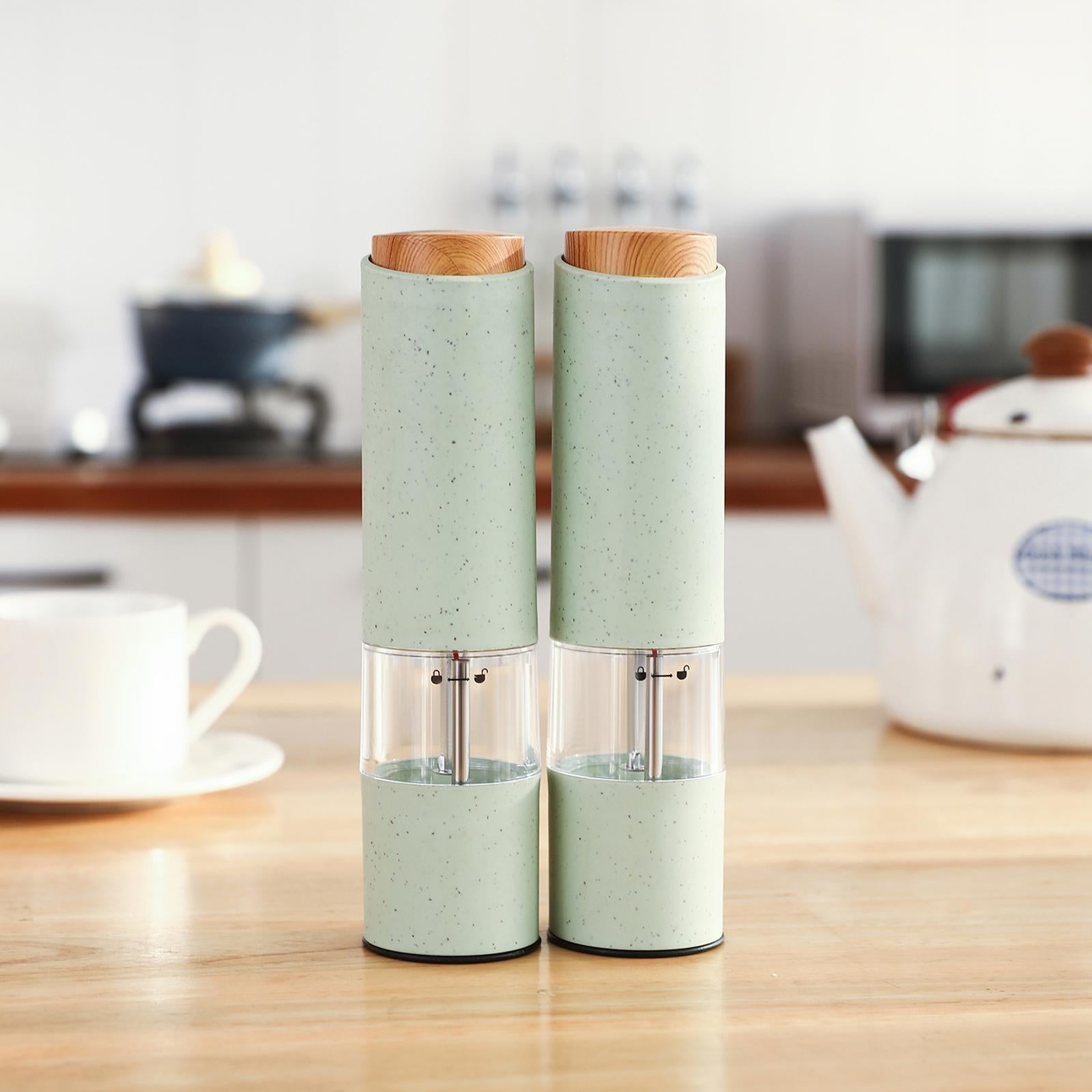 Automatic Electric Salt and Pepper Mill Shaker Salt Miller Crusher Green