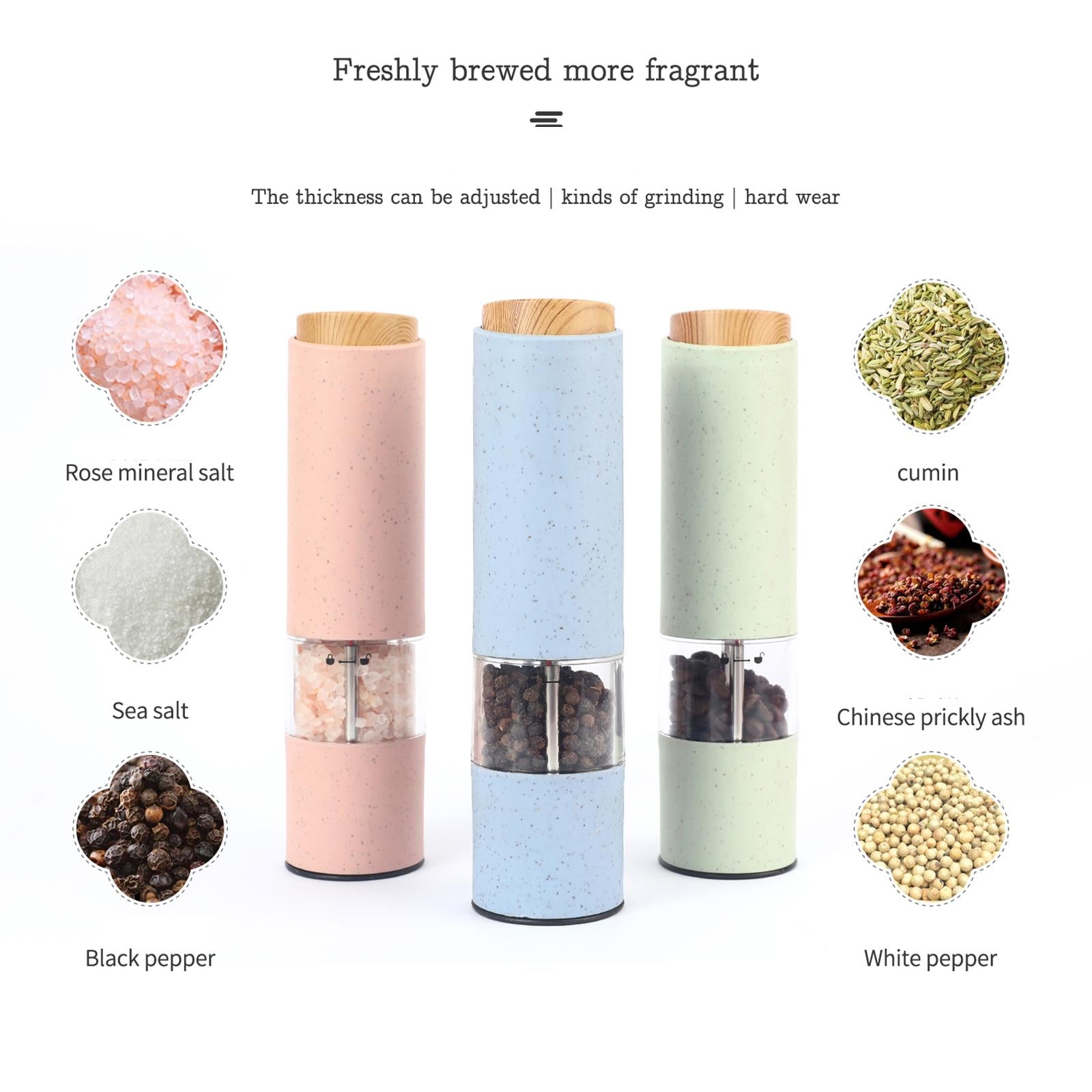 Automatic Electric Salt and Pepper Mill Shaker Salt Miller Crusher Green