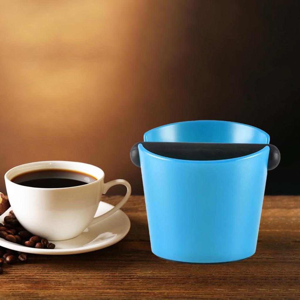Coffee Knock Box Bin Espresso Grinds Tamper Waste Tamp Grind B Blue