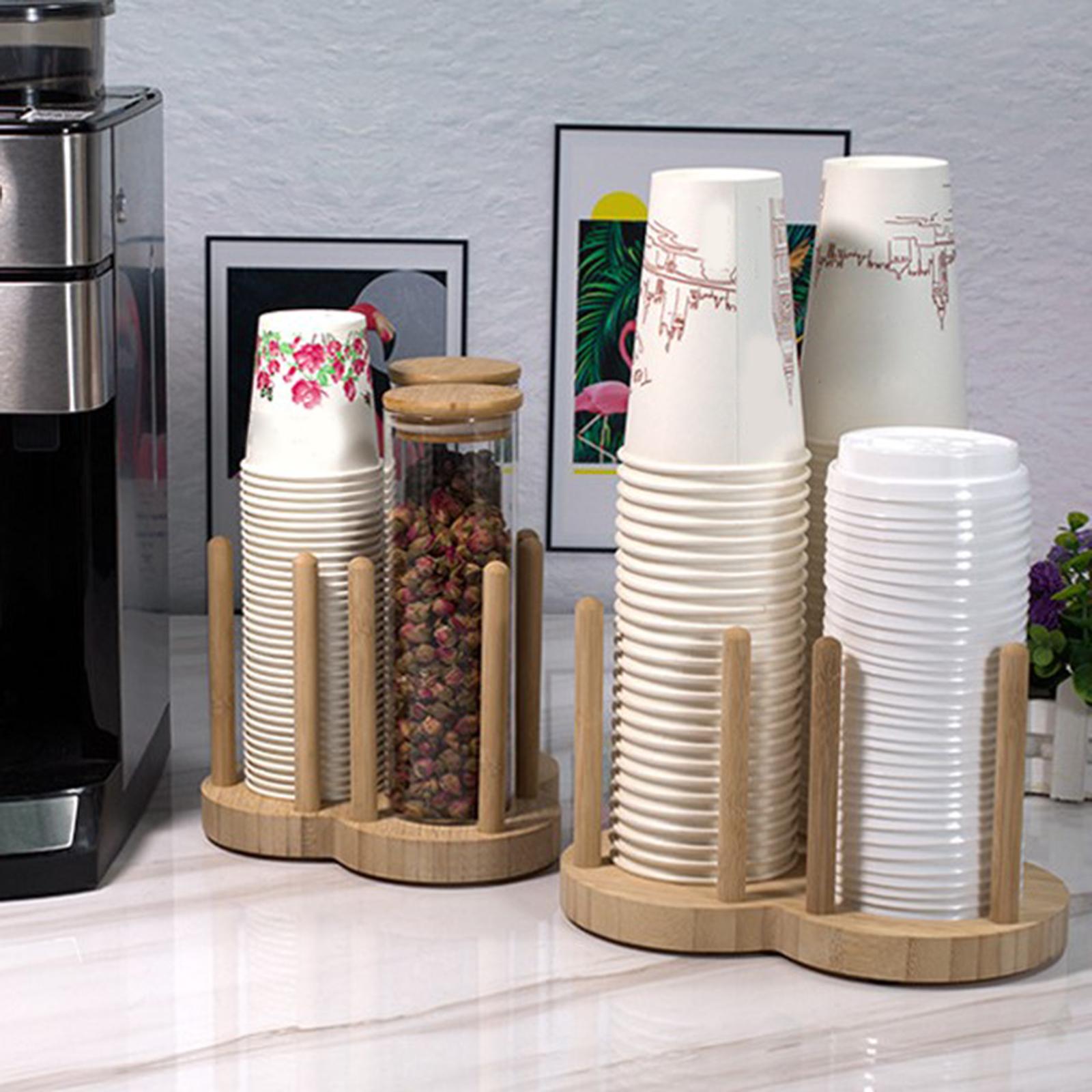 Creative Cup Storage Holder Rack Stick Coffee Shop Display Stand Accessories 2 grids 7.8cm