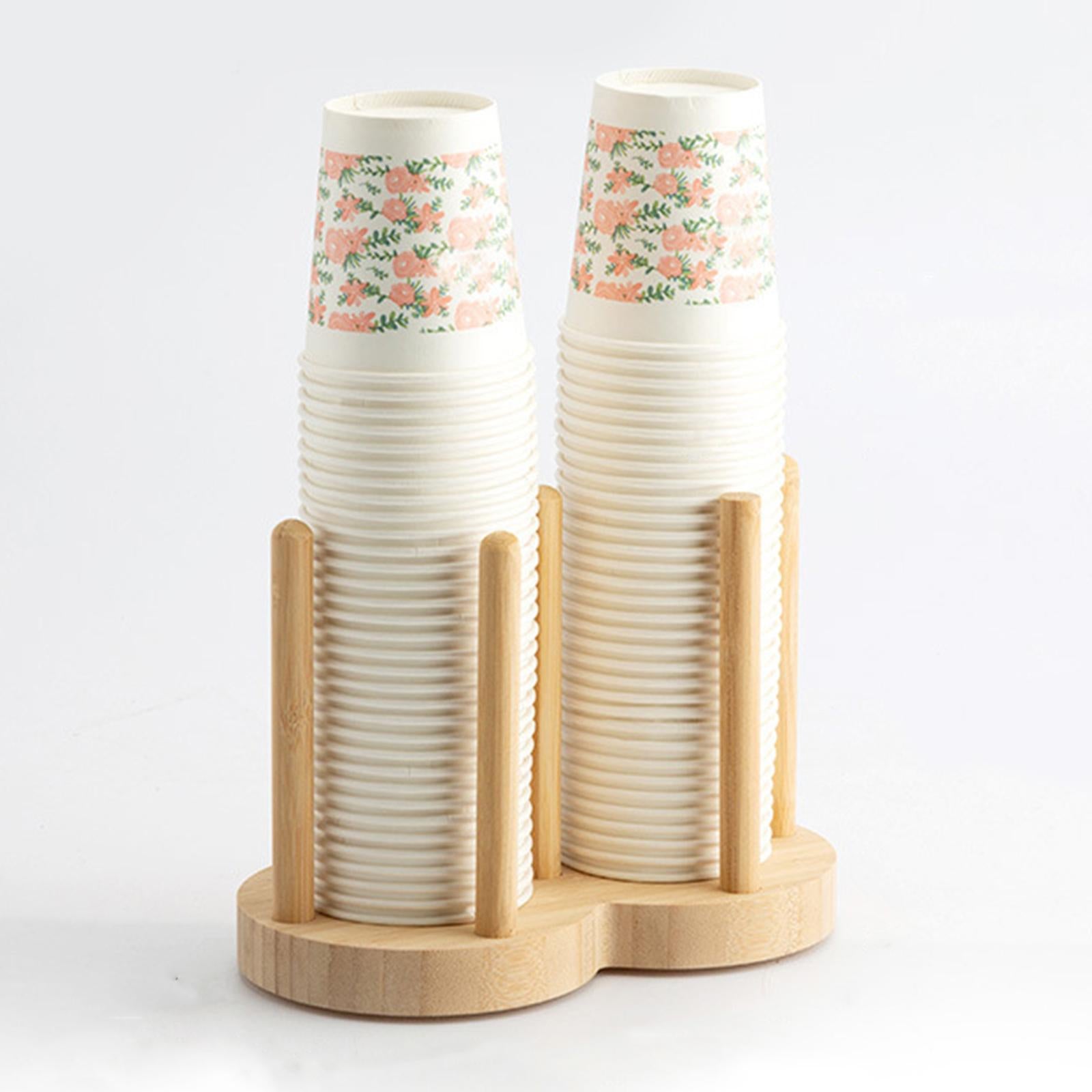 Creative Cup Storage Holder Rack Stick Coffee Shop Display Stand Accessories 2 grids 7.8cm