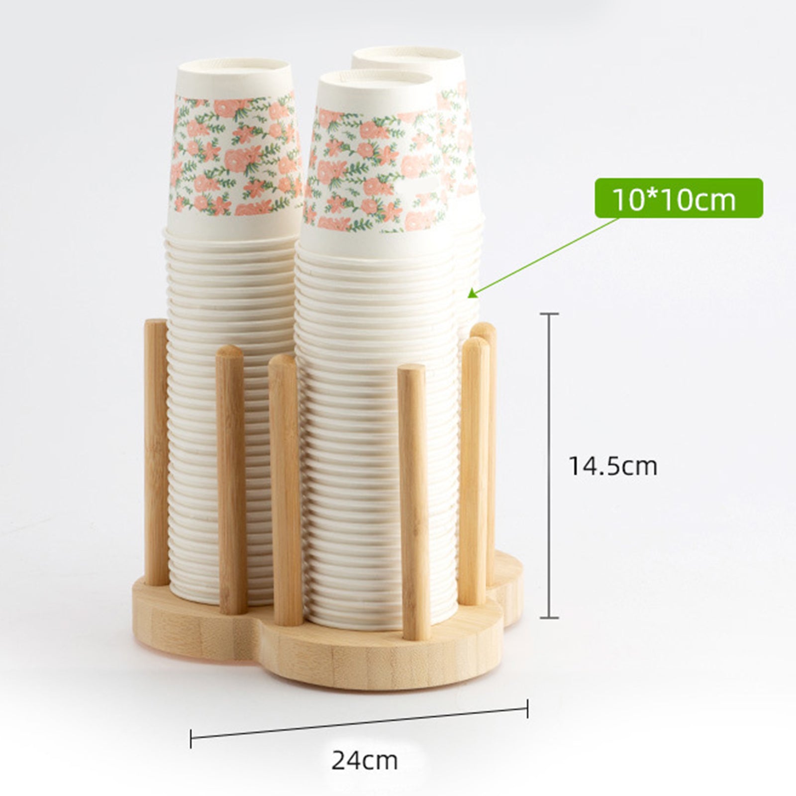 Creative Cup Storage Holder Rack Stick Coffee Shop Display Stand Accessories 3 grids 10cm