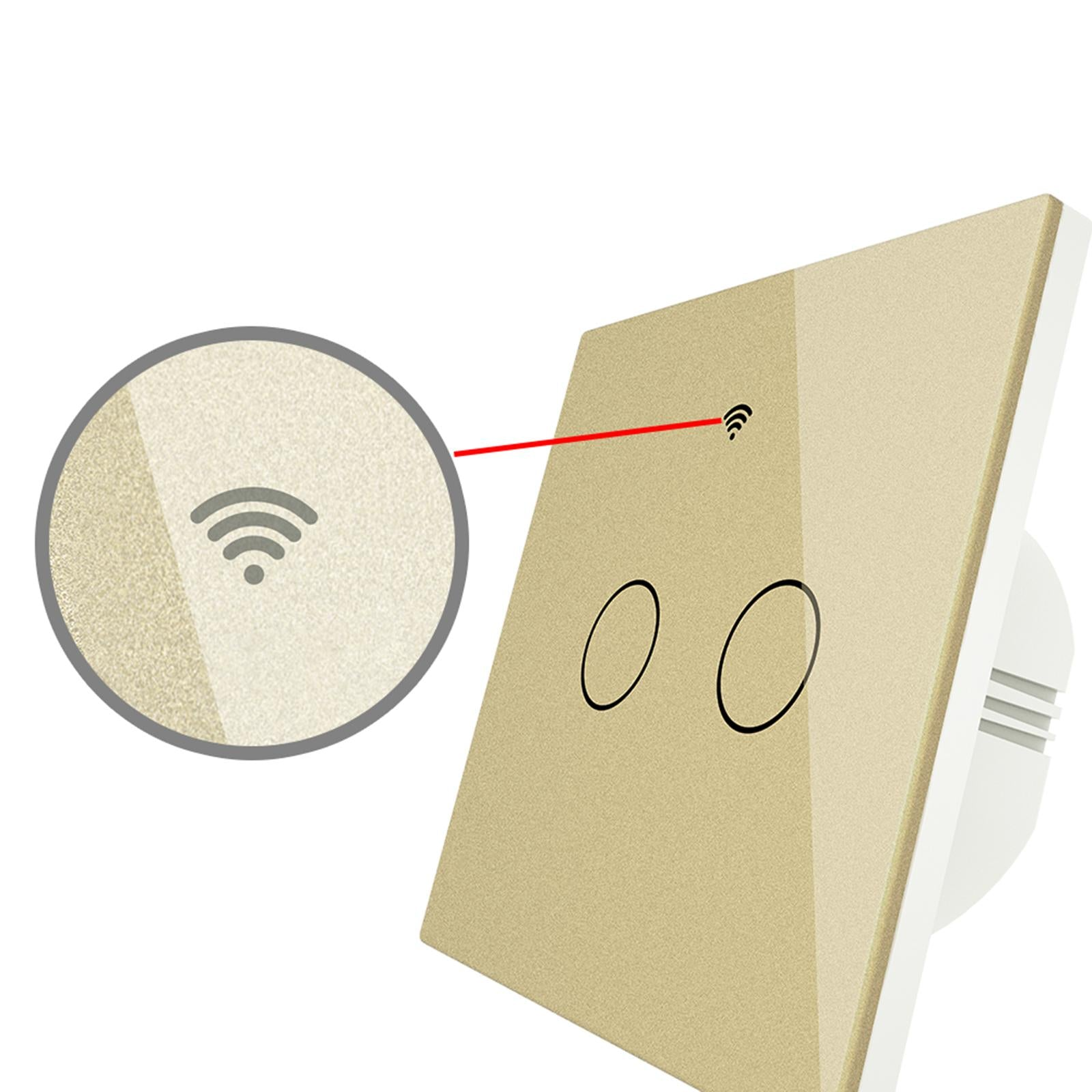 Smart Light Switch Remote Conrol Timing Setting Family Sharing Controler 2 Way Golden