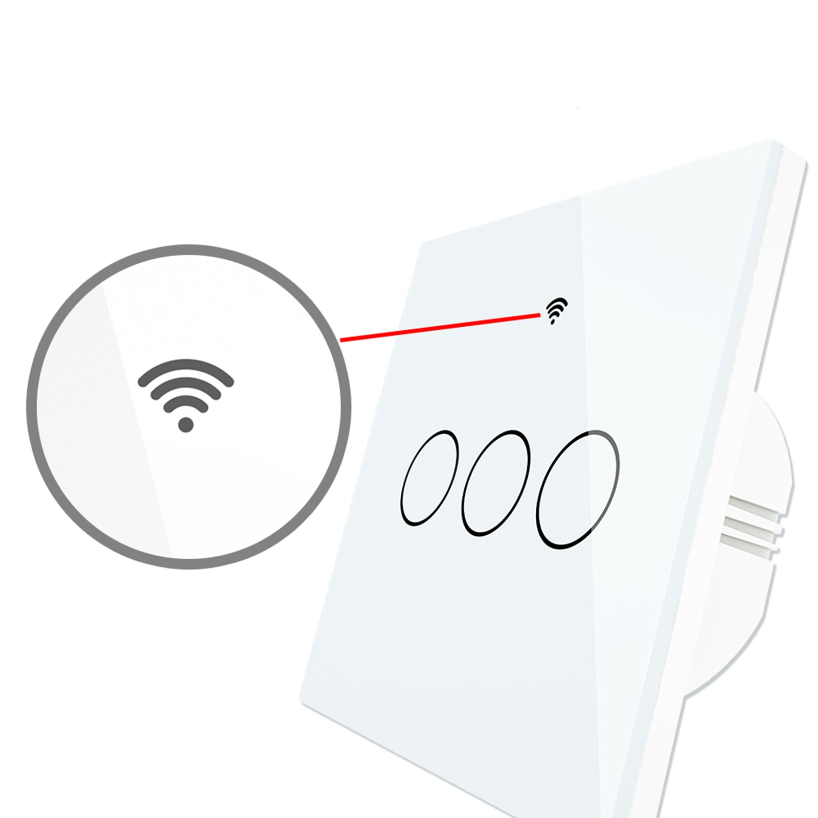 Smart Light Switch Remote Conrol Timing Setting Family Sharing Controler 3 Way White
