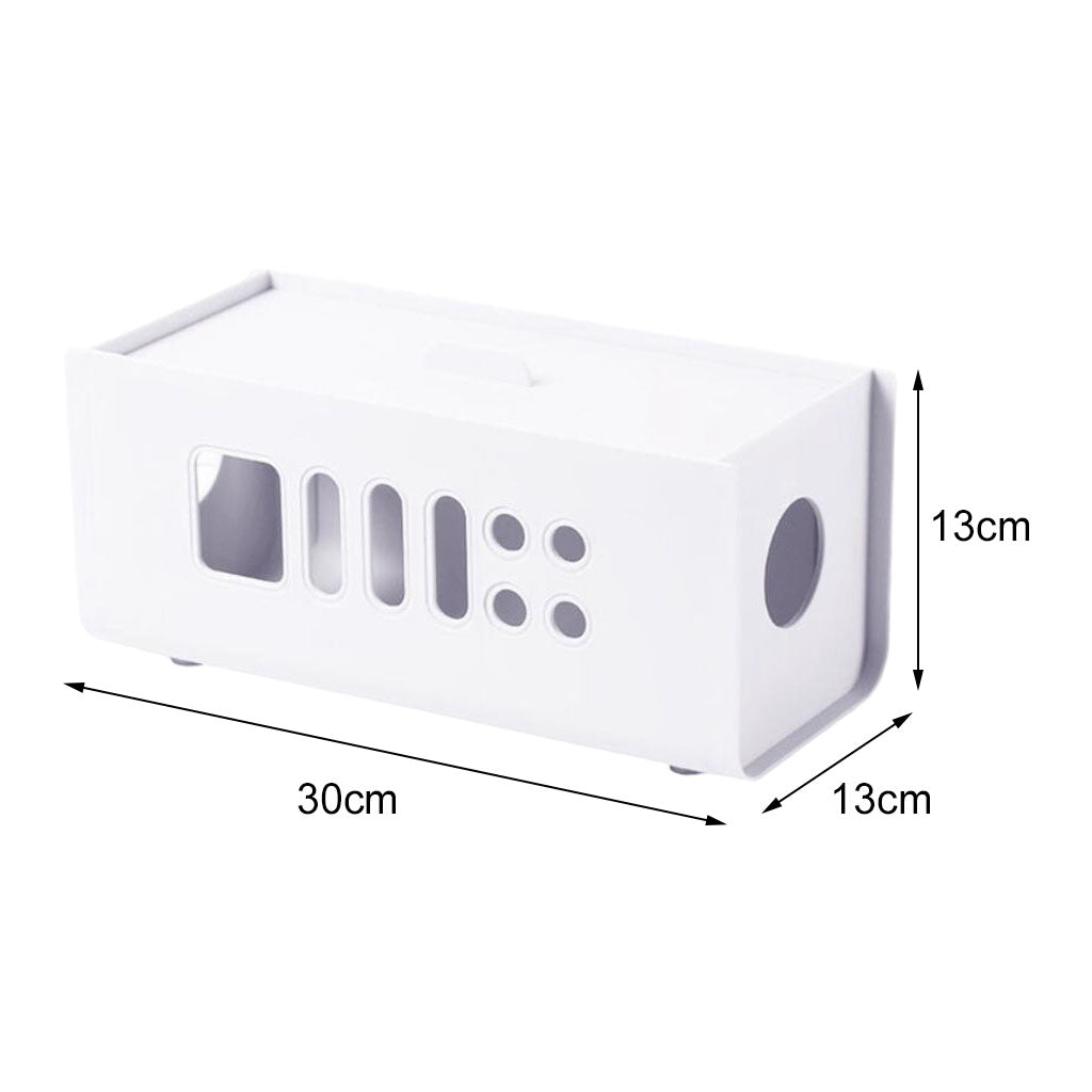 Cable Management Box Cord Hider Box to Hide Cords for Home Office TV Cables White