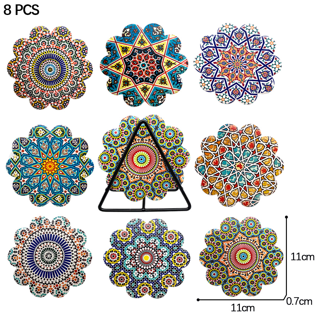 Ceramics Absorbent Coasters Decagon in Petal Shape Coasters Non-slip Cup Mat