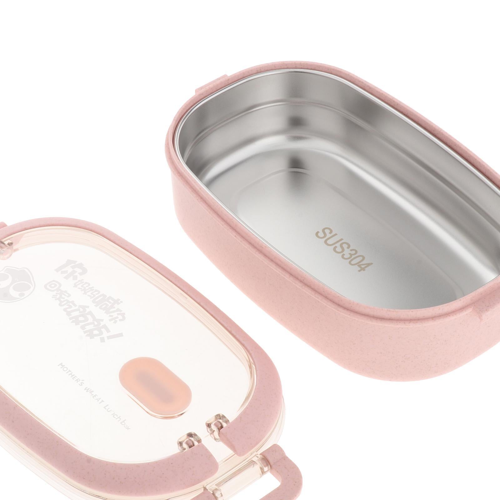 Bento Box Leakproof BPA Free Stainless Steel Thermal Lunch Box Picnic Travel 1 layer pink