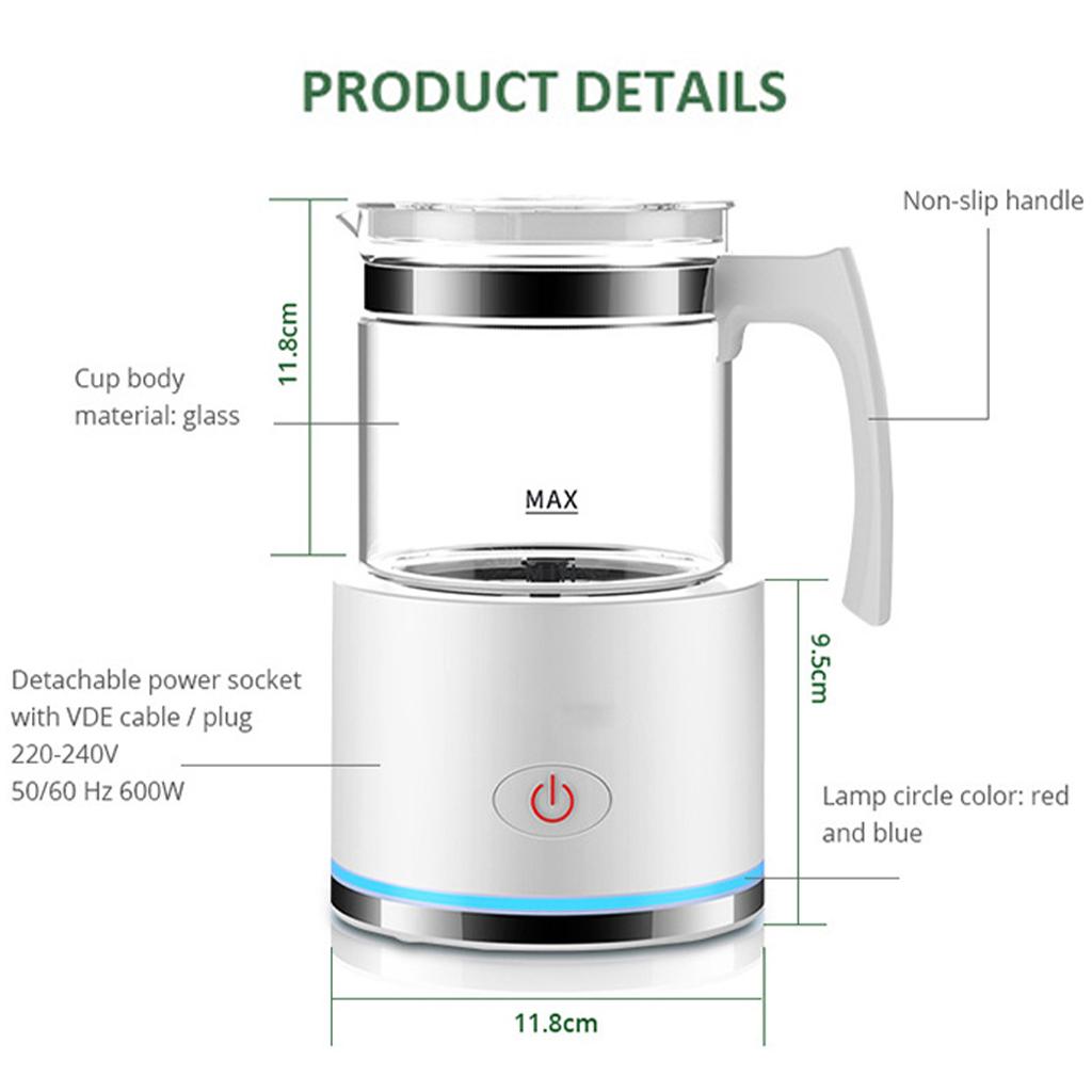 Automatic 450ml Milk Frother Warmer Milk Steamer Coffee Milk Foamer Gifts