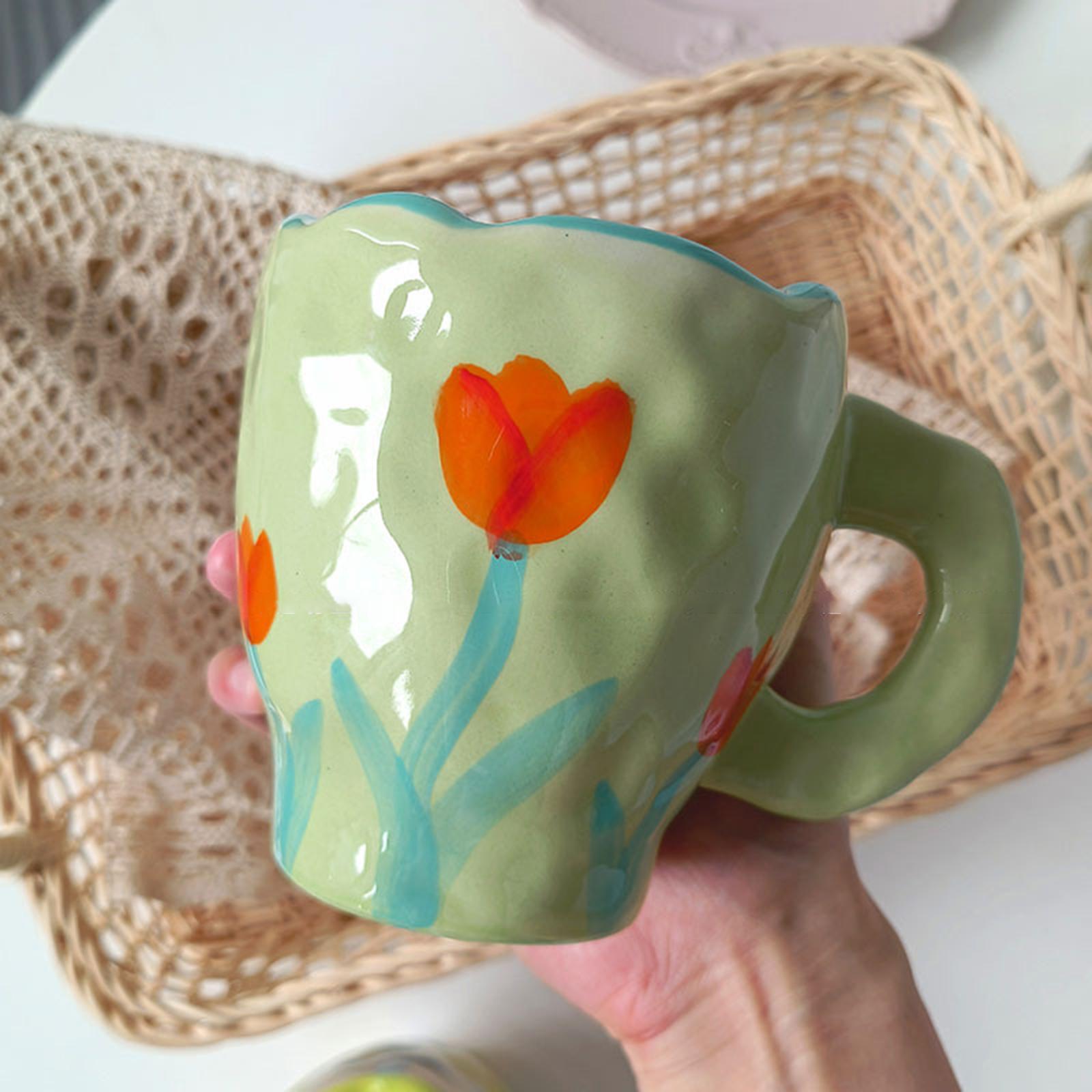 Ceramic Coffee Mugs Cups Breakfast Juice Milk Water Cups Gift Green