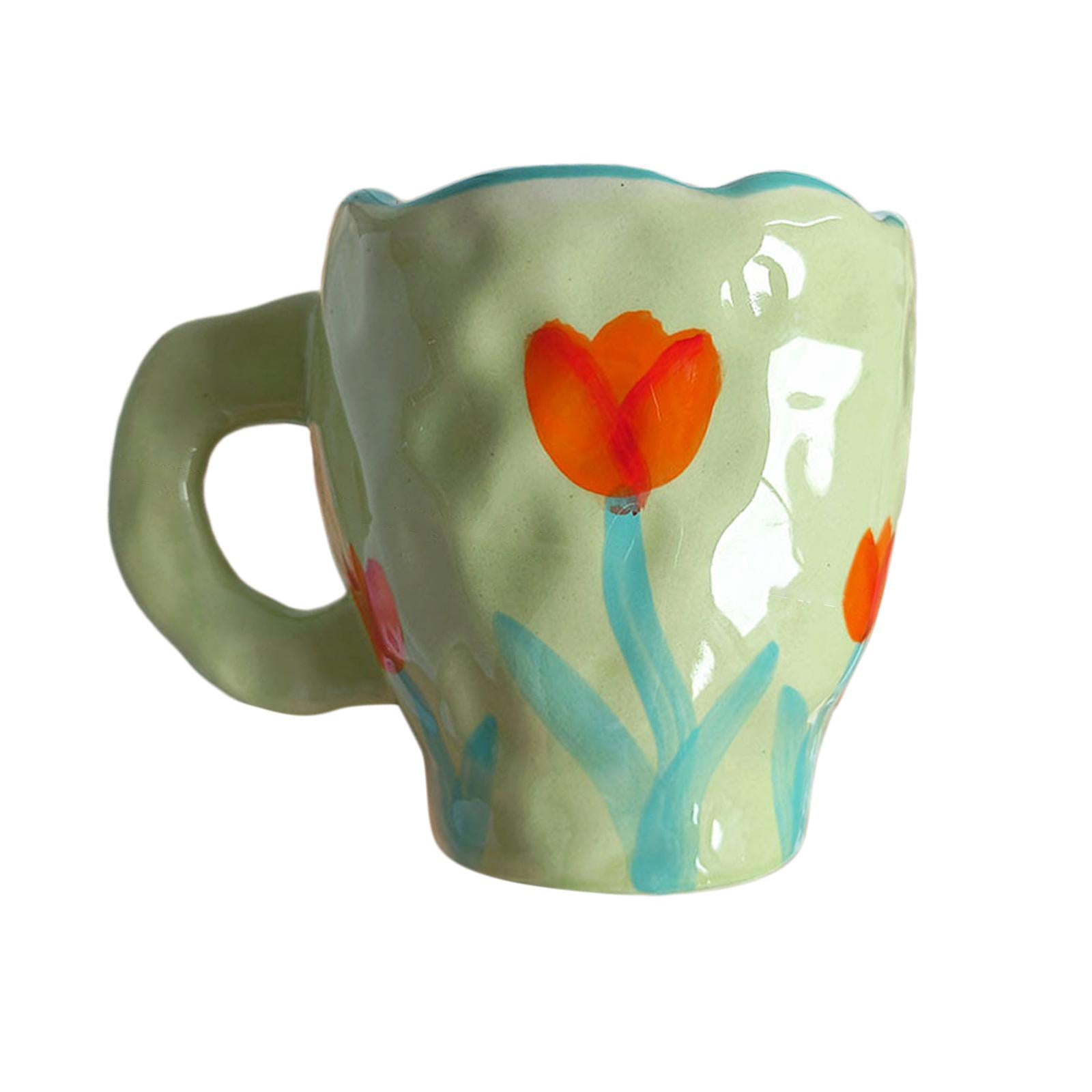 Ceramic Coffee Mugs Cups Breakfast Juice Milk Water Cups Gift Green