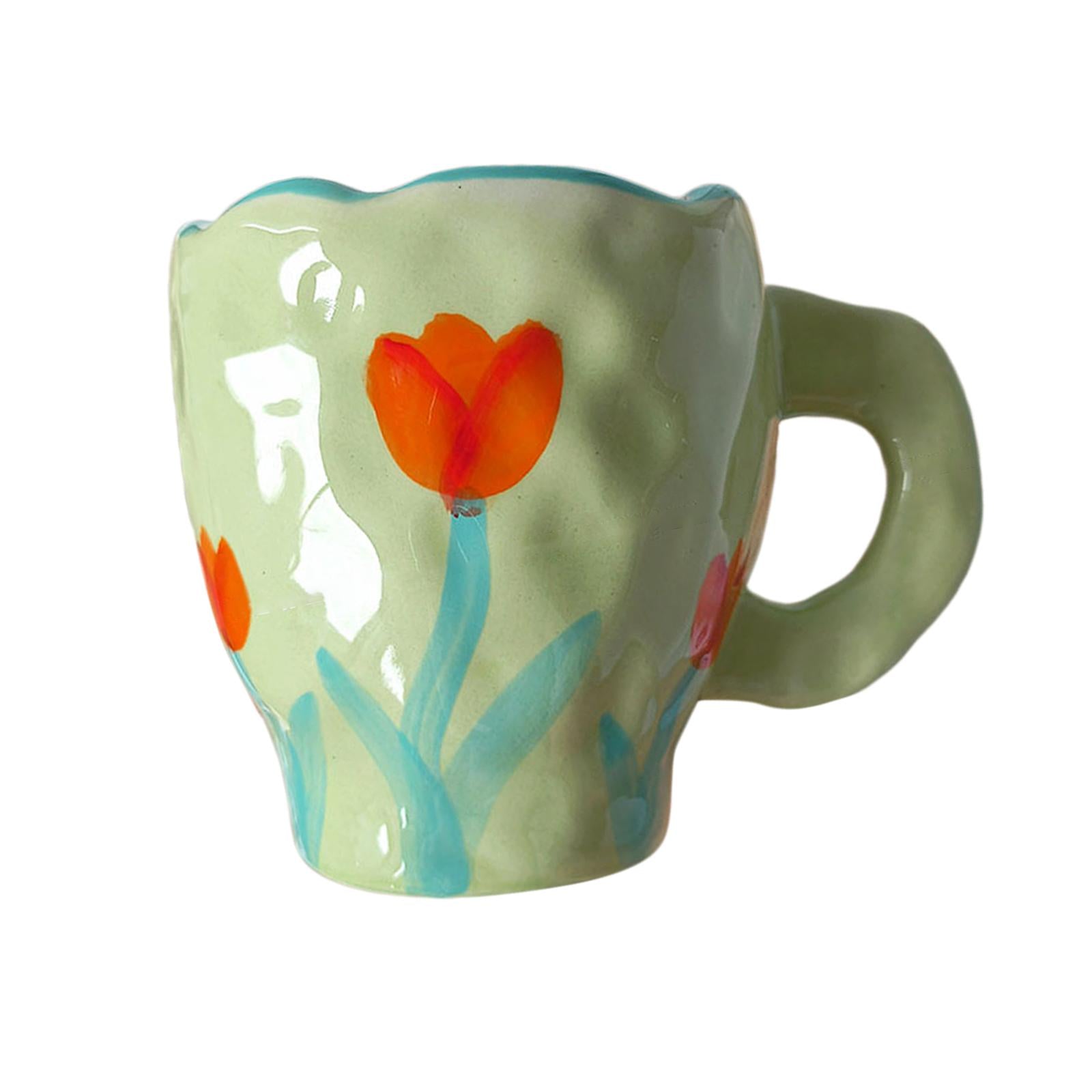 Ceramic Coffee Mugs Cups Breakfast Juice Milk Water Cups Gift Green