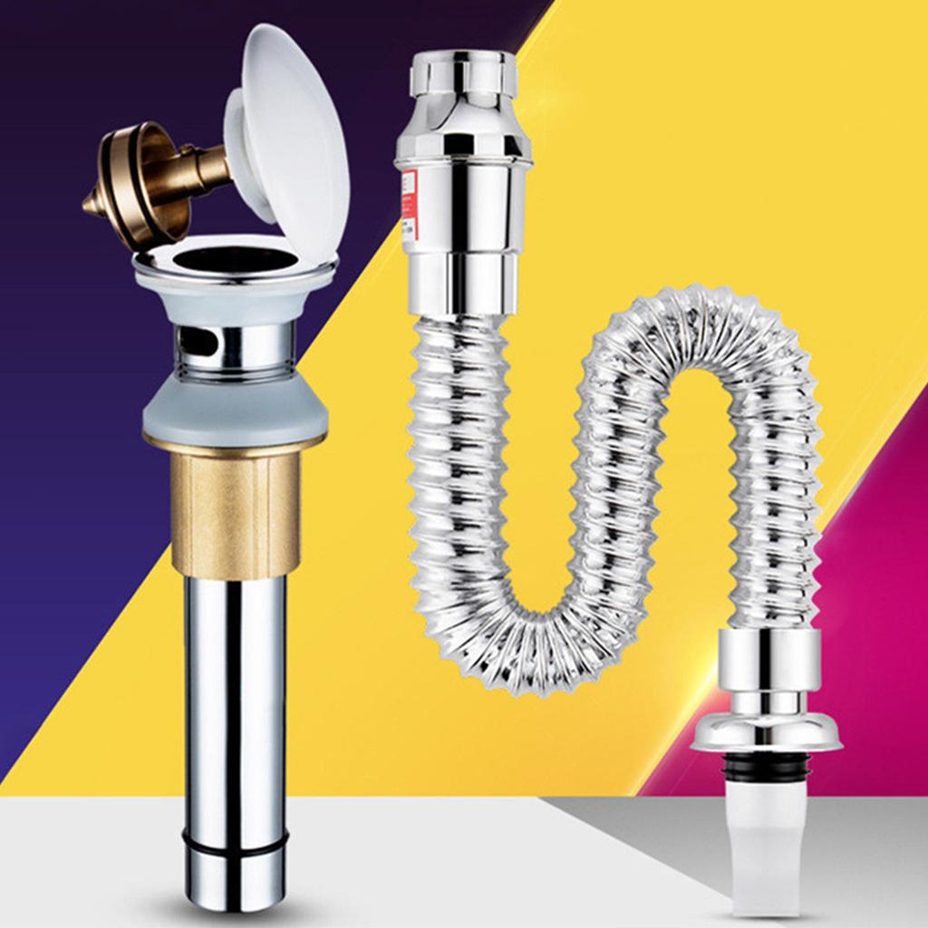 Copper Vessel Sink Drainer with basket for 37-55mm Basin Sewer Drainage with Holes Tube