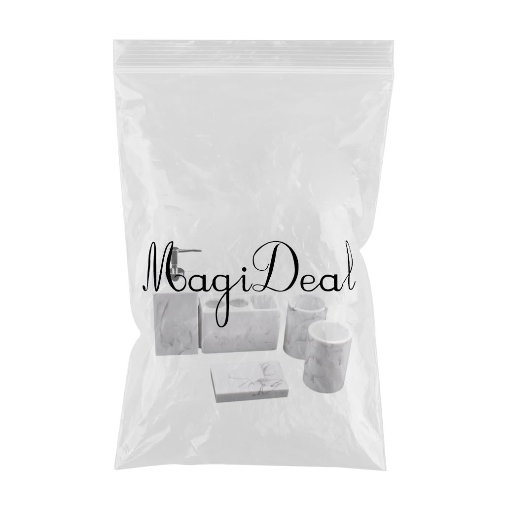 Bath Bathroom Accessories Set 5-pack Resin Toothbrush Holder Soap Dish