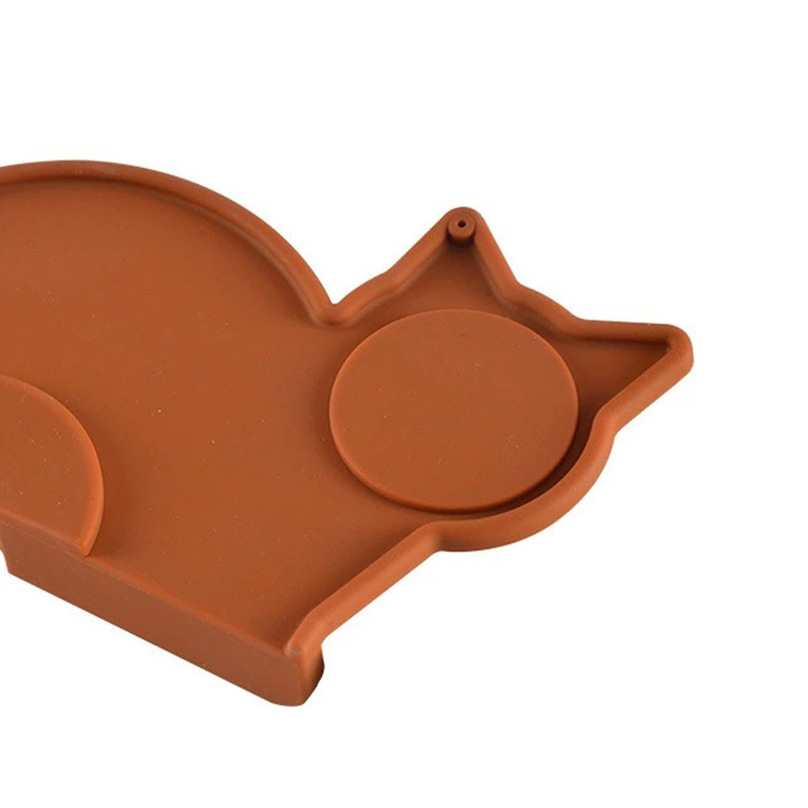 Coffee Tampering Tamping Corner Mat Holder Silicone Pad Anti-Slip Brown