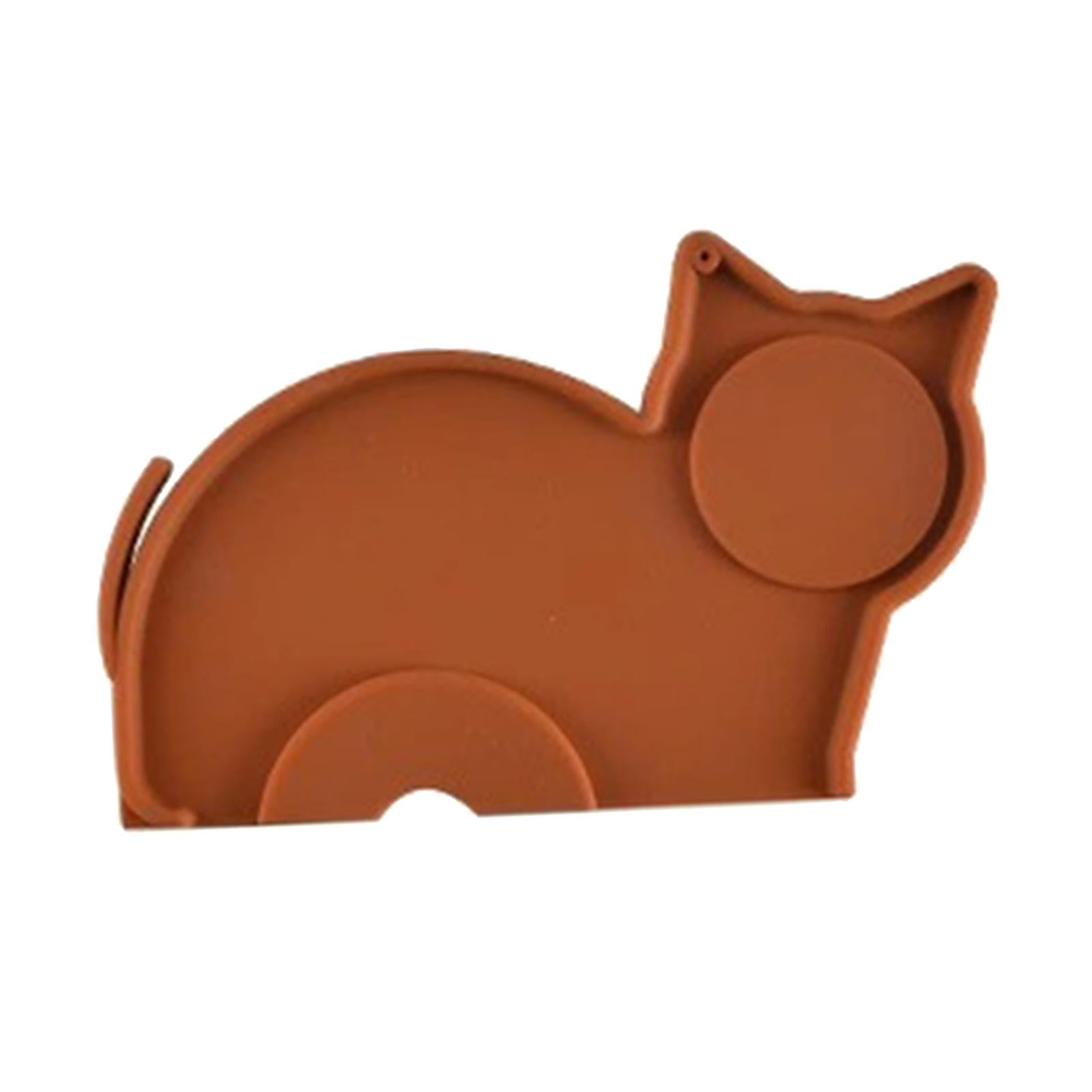 Coffee Tampering Tamping Corner Mat Holder Silicone Pad Anti-Slip Brown