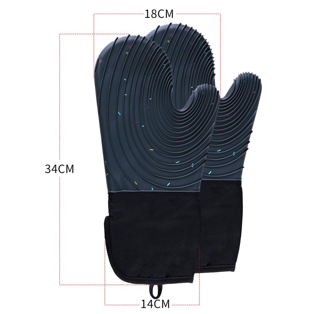 Creative Kitchen Oven Mittens Water Waterproof Mitts Heat Insulation Gloves Dark Blue